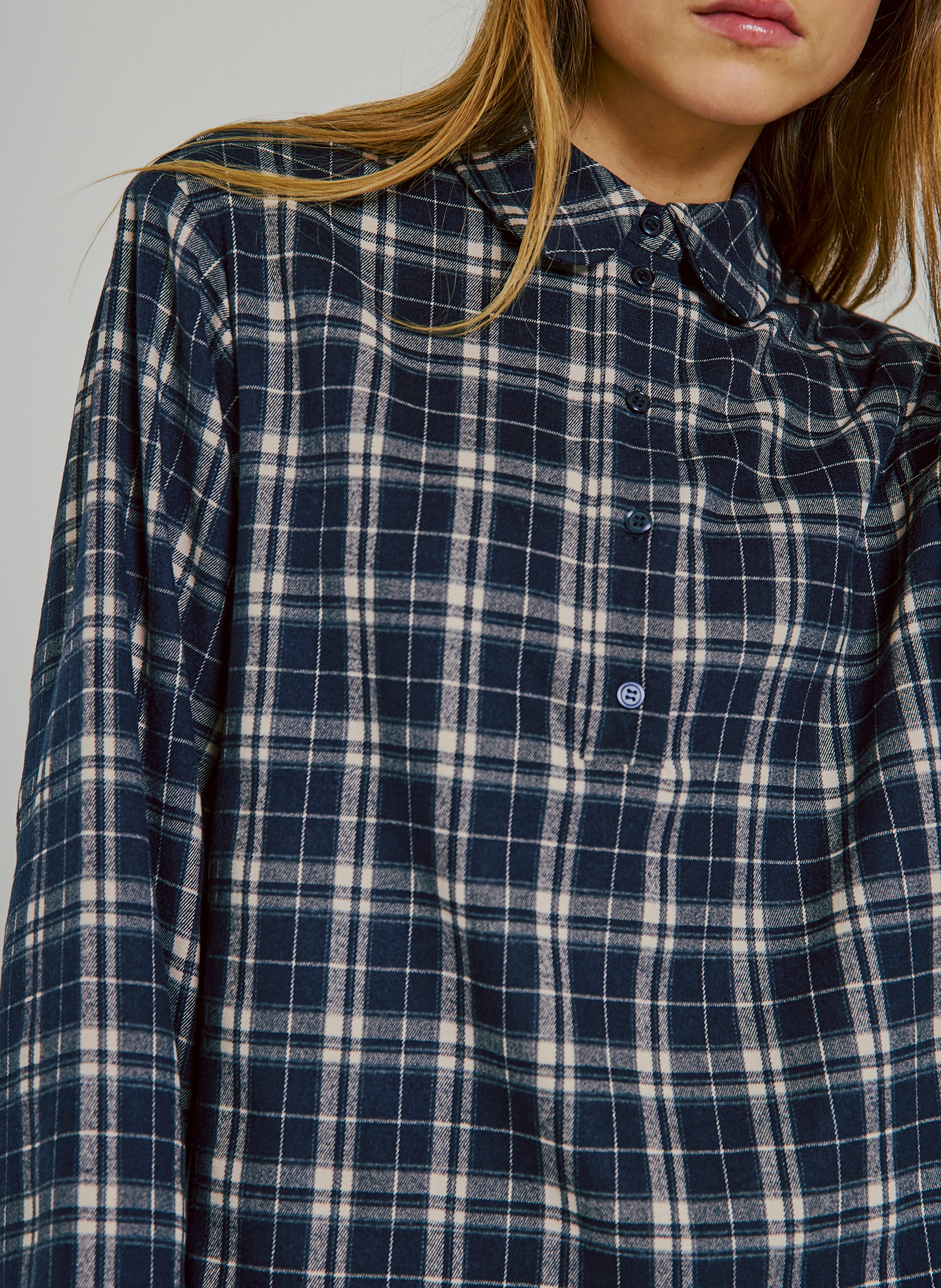 Blouse with classic collar NORR Blue