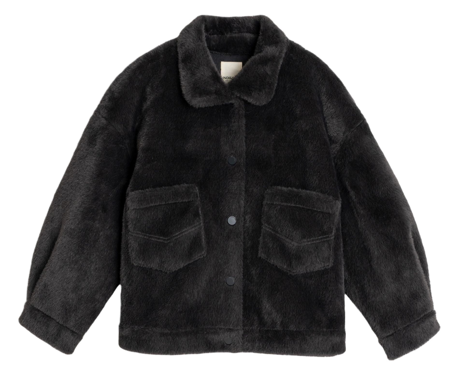 Veste oversize col classique INDI & COLD Noir