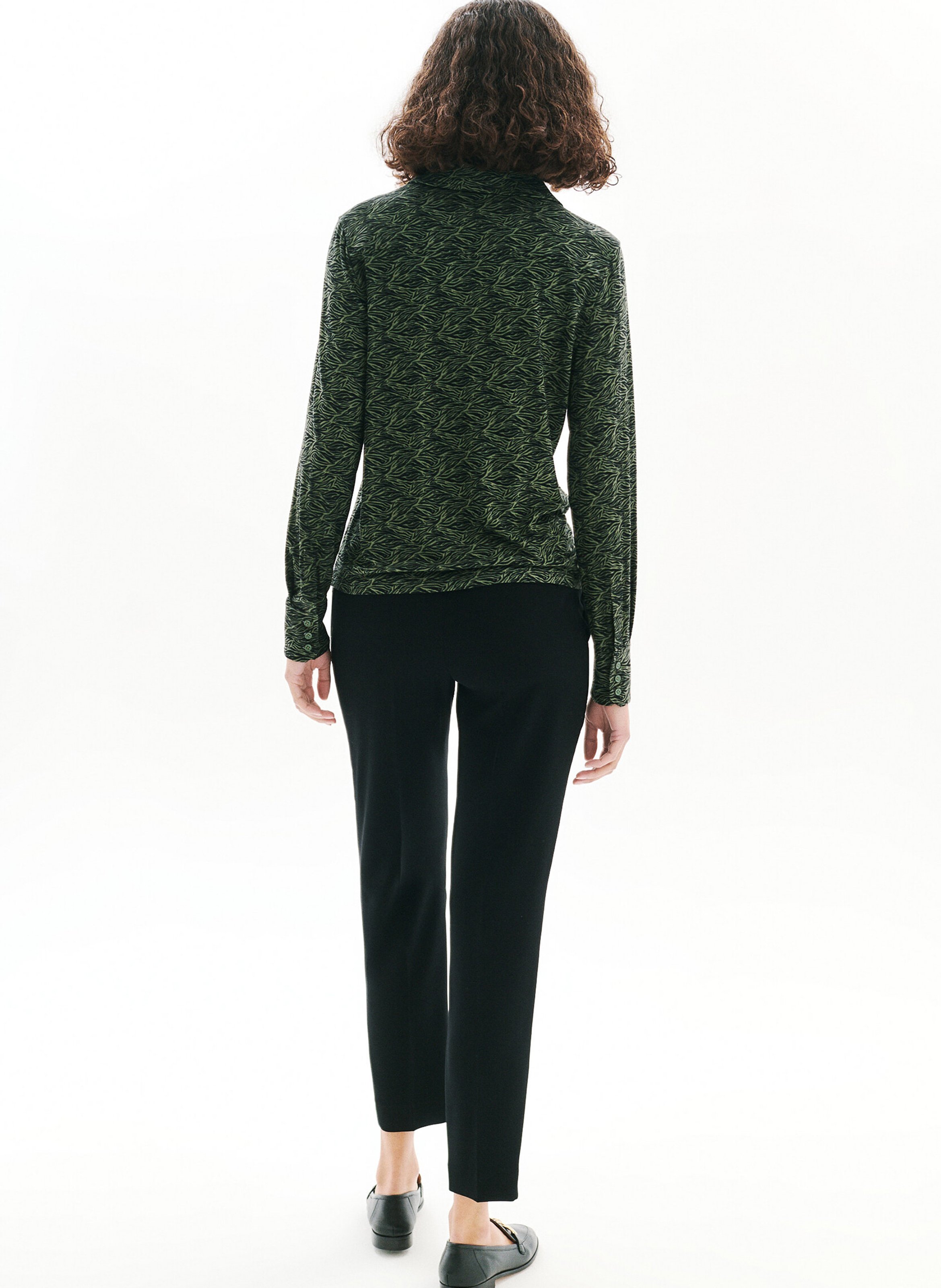 Chemise col classique imprimée CAROLL Vert