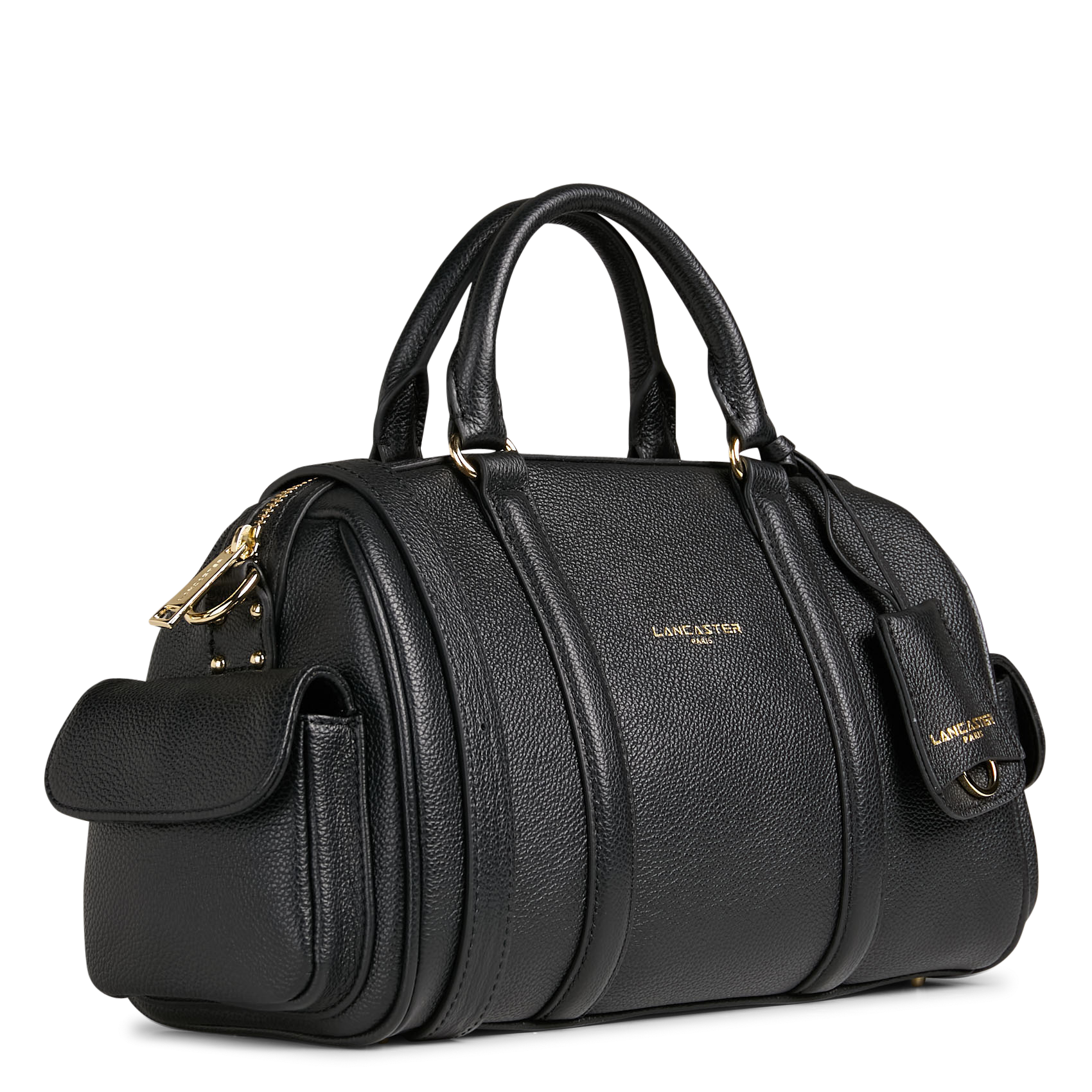 Leather duffle bag LANCASTER PARIS Black