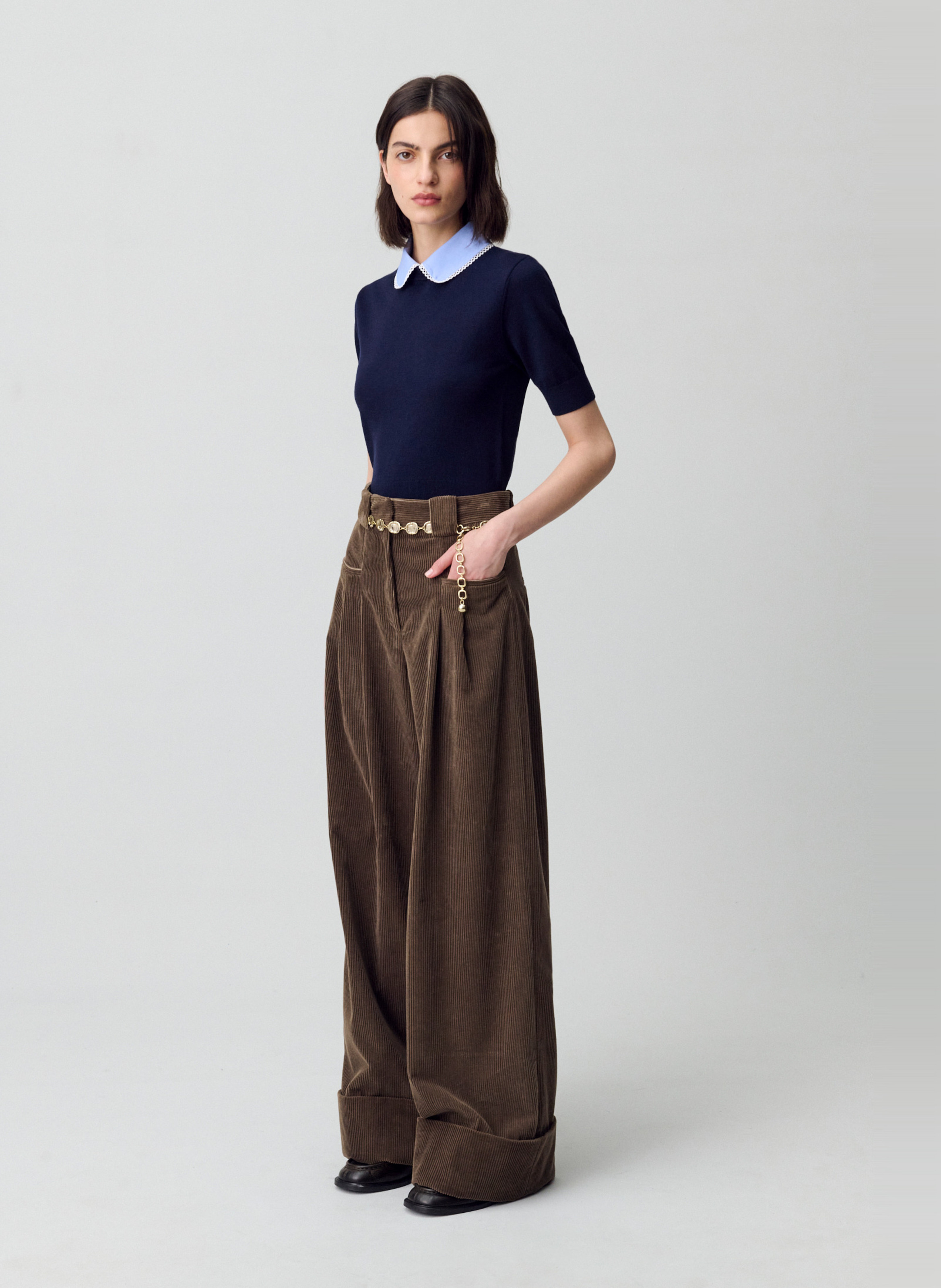 Chinohose aus Baumwoll-Mix CLAUDIE PIERLOT Braun