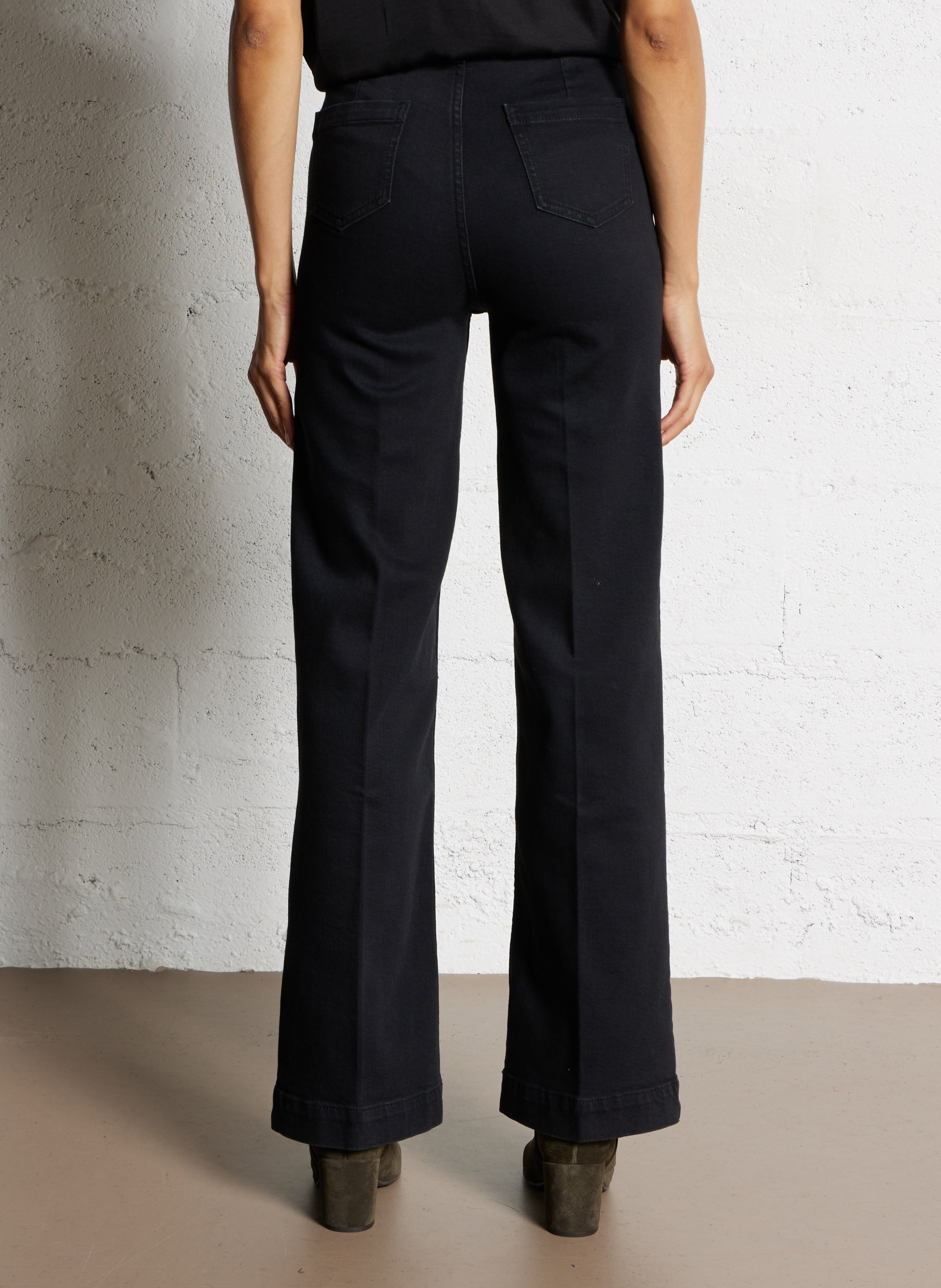 Cotton-blend straight jeans MAISON 123 Black