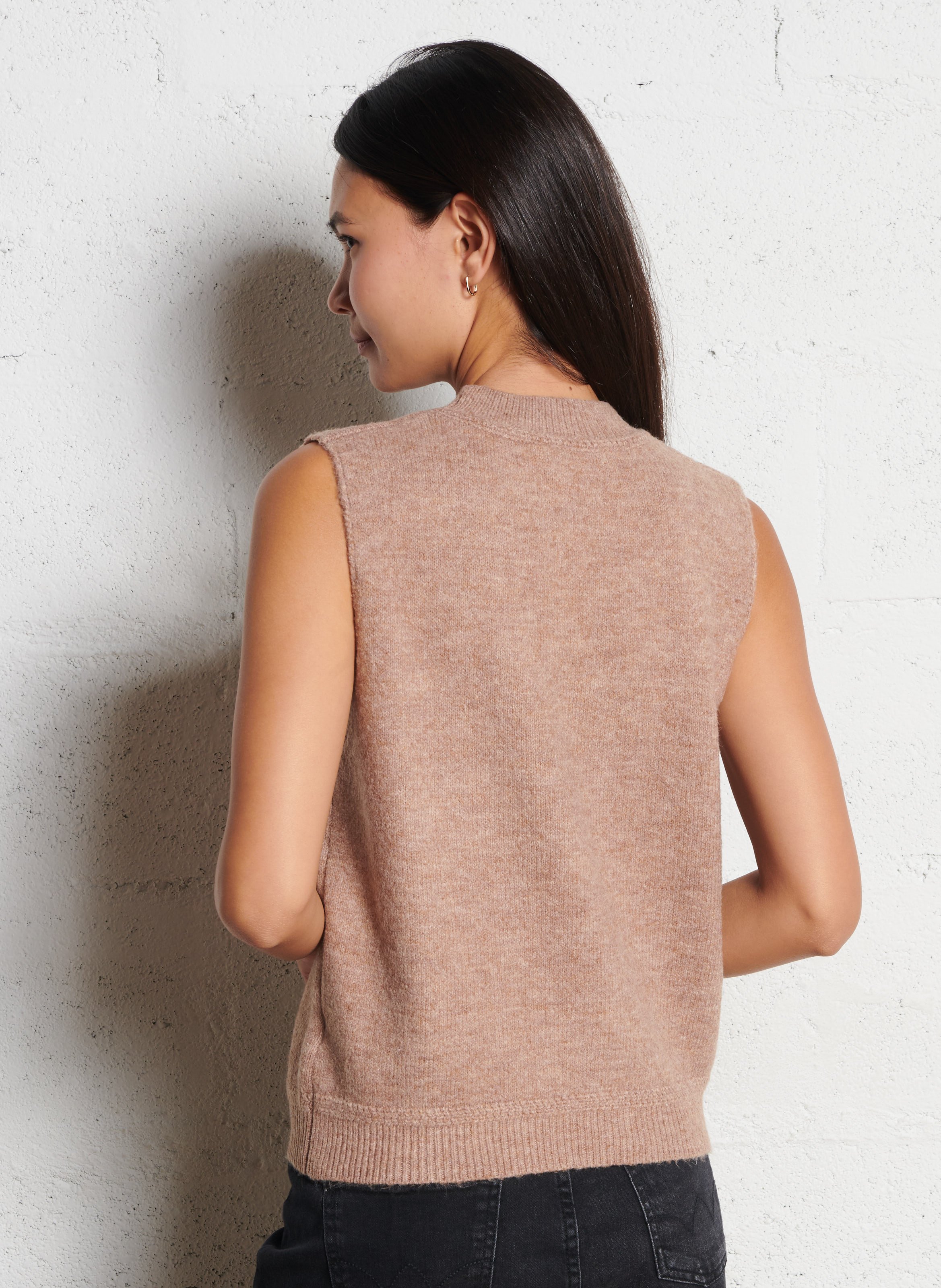 Pull oversize col montant  LA PETITE ETOILE Marron