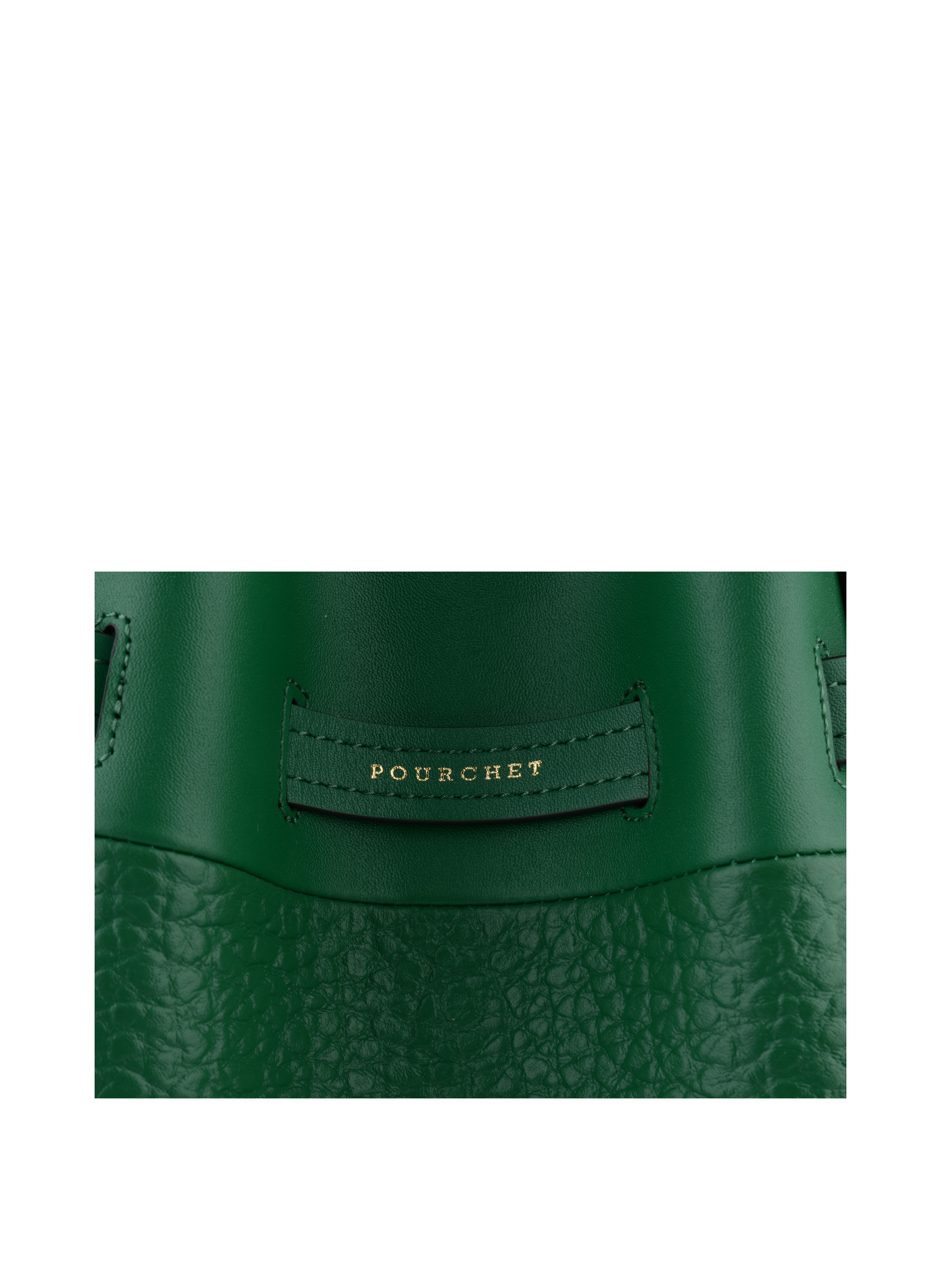 Handbag - cowhide leather POURCHET Green