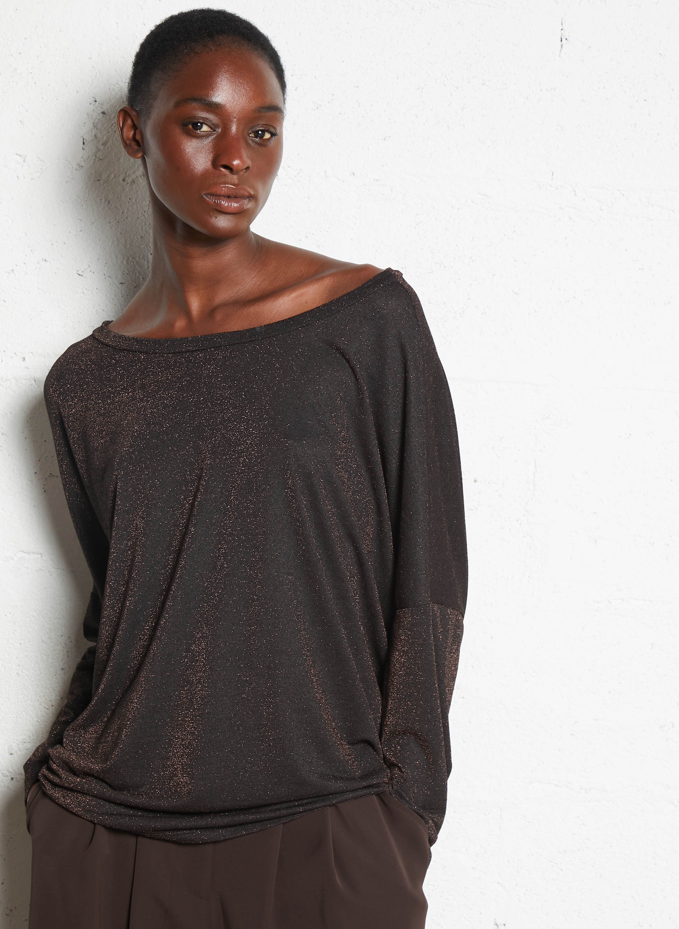 Wijde top met boothals PLEASE