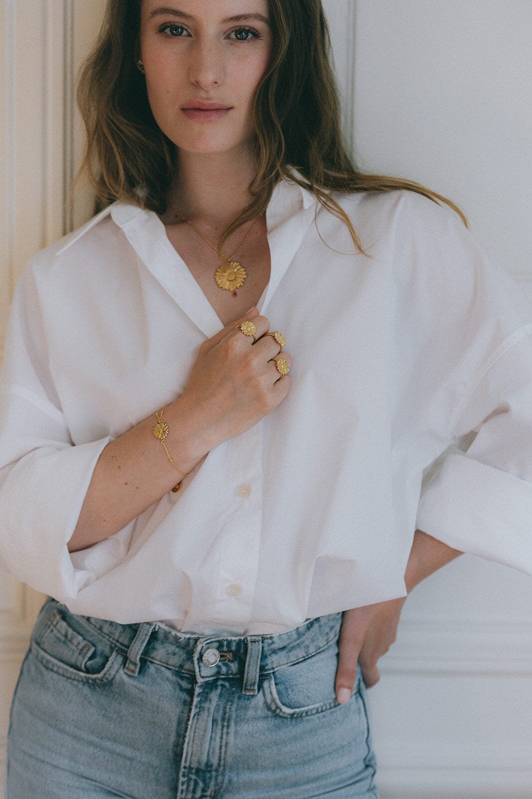 HESPÉRIS - Silver-plated flower bracelet MONSIEUR SIMONE Silver