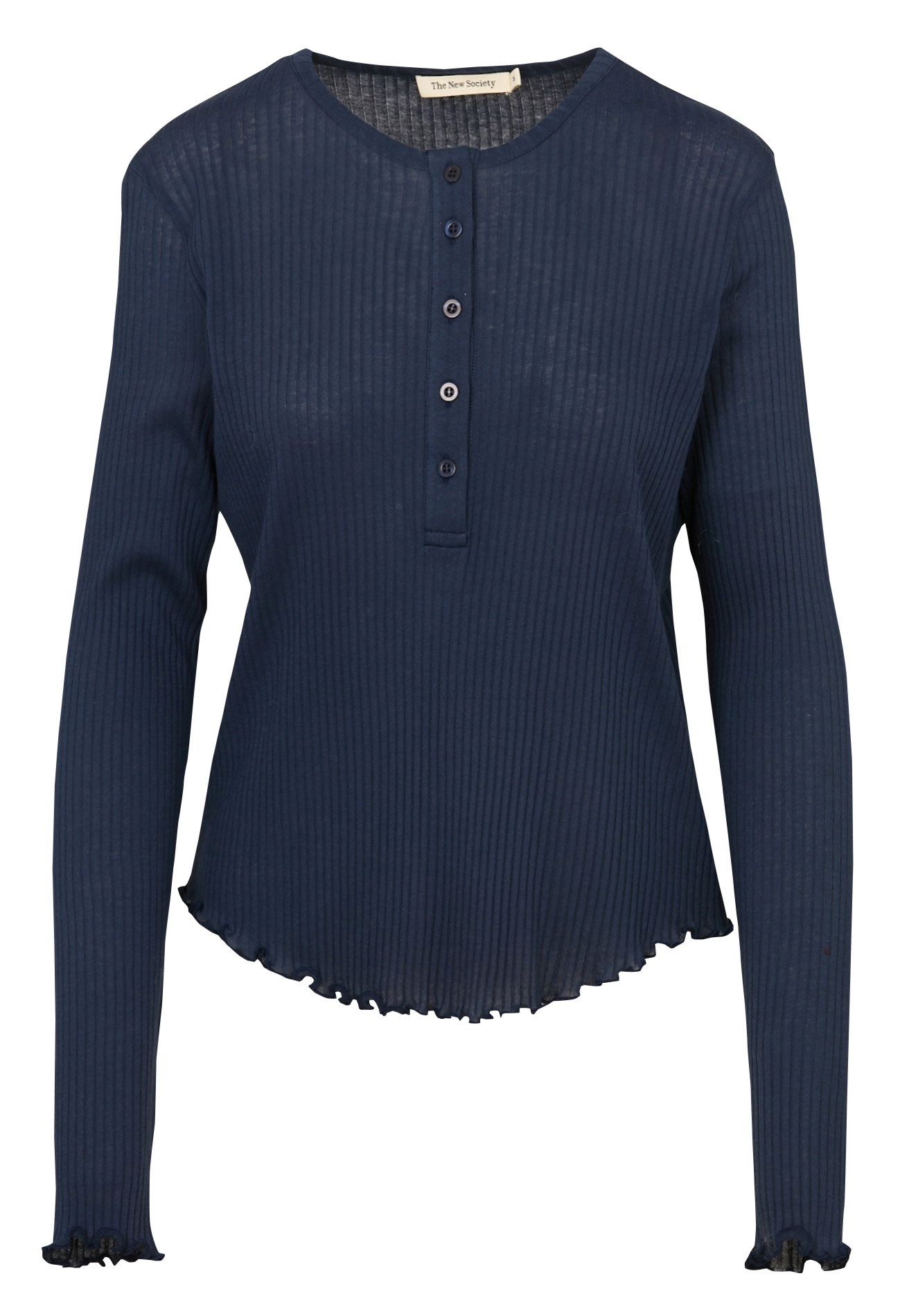 Lange mouwen T-shirt met knoopdetail THE NEW SOCIETY Blauw
