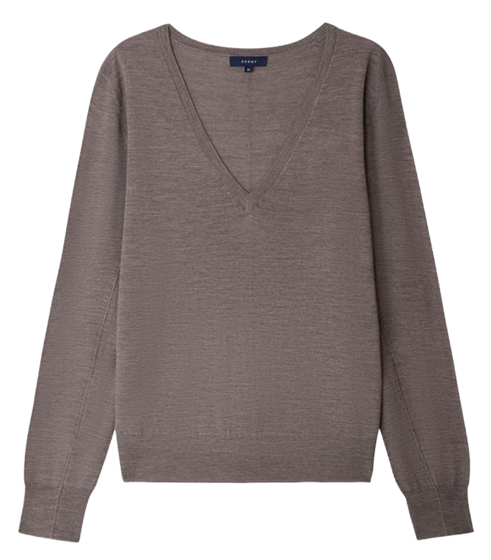Blossom V-neck wool sweater SOEUR Brown