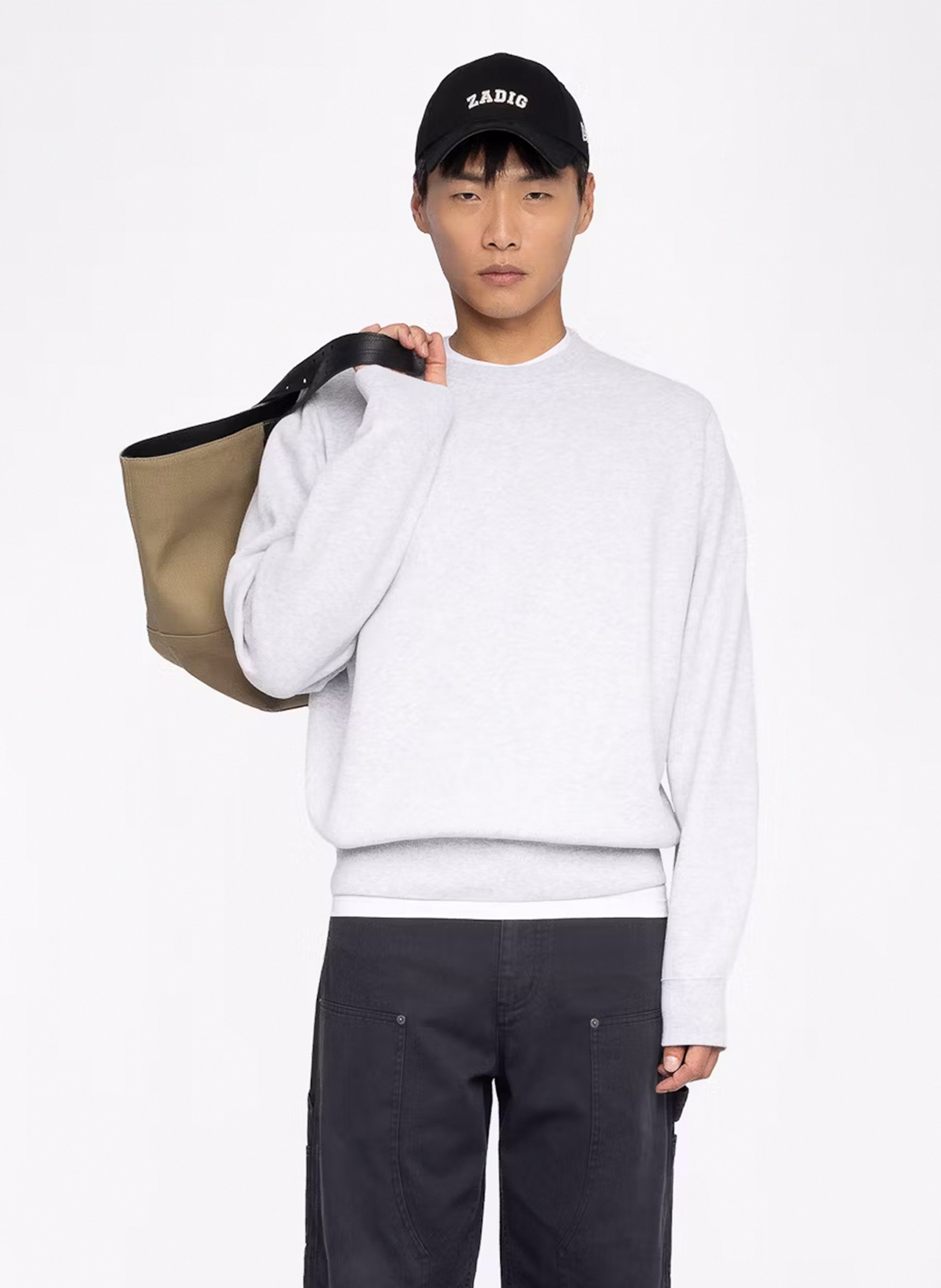 Sweat col rond en coton mélangé ZADIG&amp;VOLTAIRE Gris