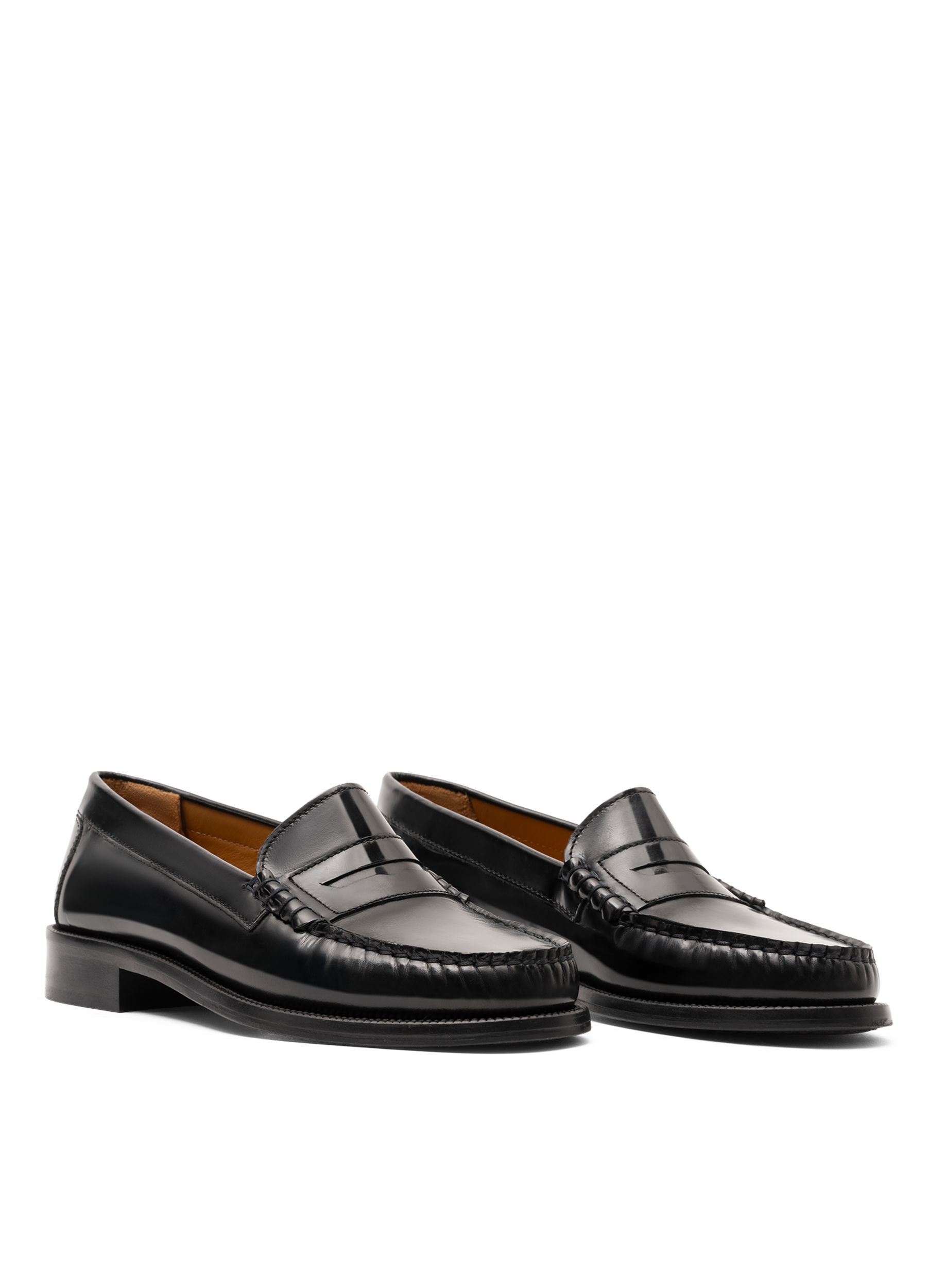 Black brushed leather moccasins PARALLELE PARIS Black