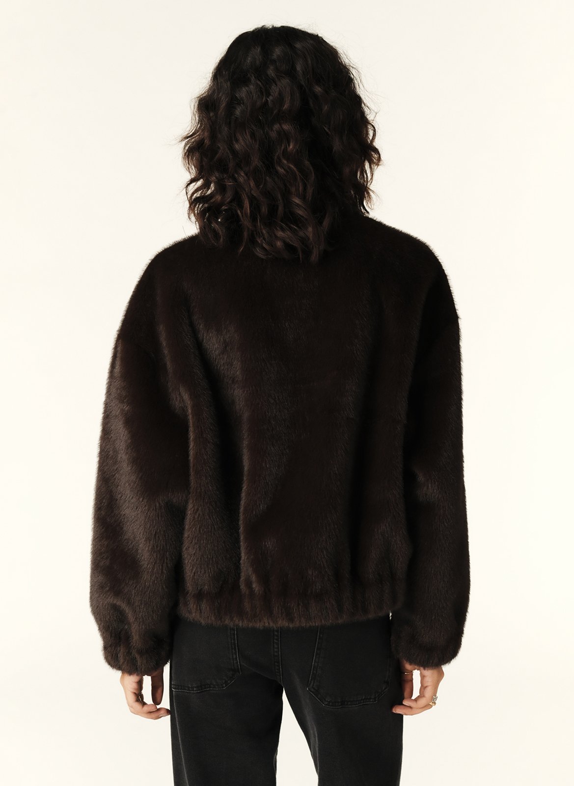 Veste ample col montant en fourrure synthétique BA&SH Marron