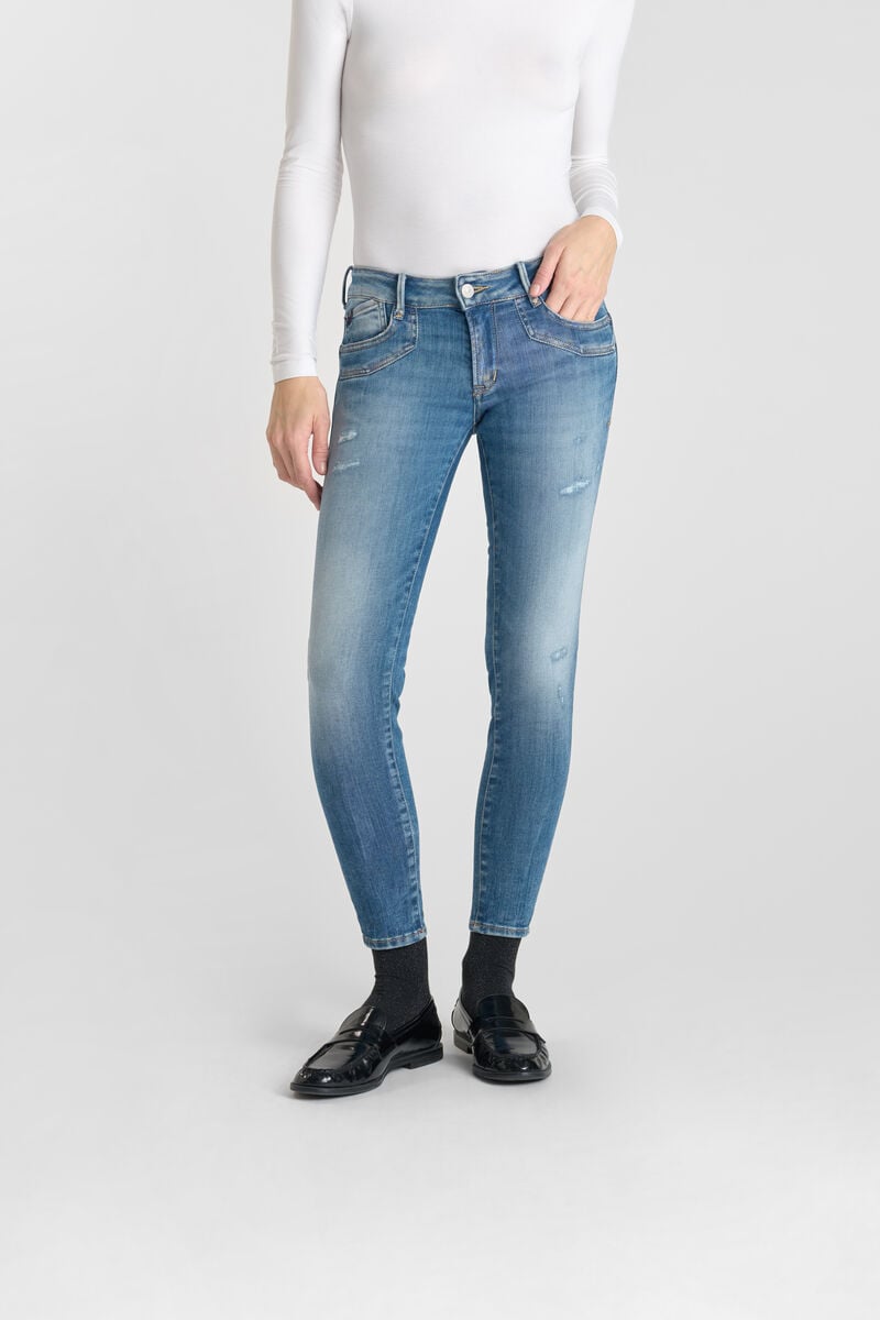 Push-up slim pulp jeans, 7/8 length LE TEMPS DES CERISES Blue