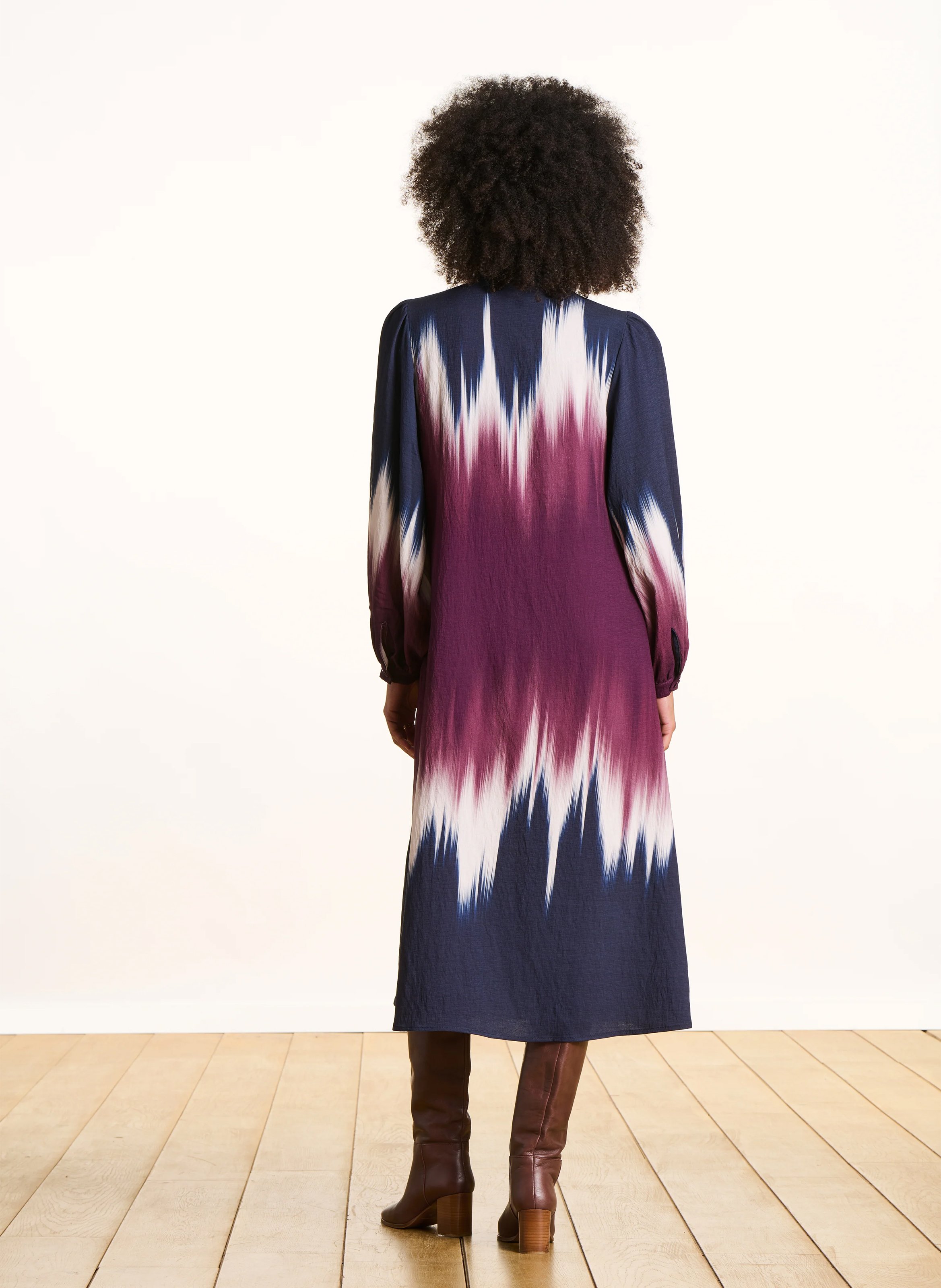 Robe longue col tunisien imprimé LA FEE MARABOUTEE Multicolore