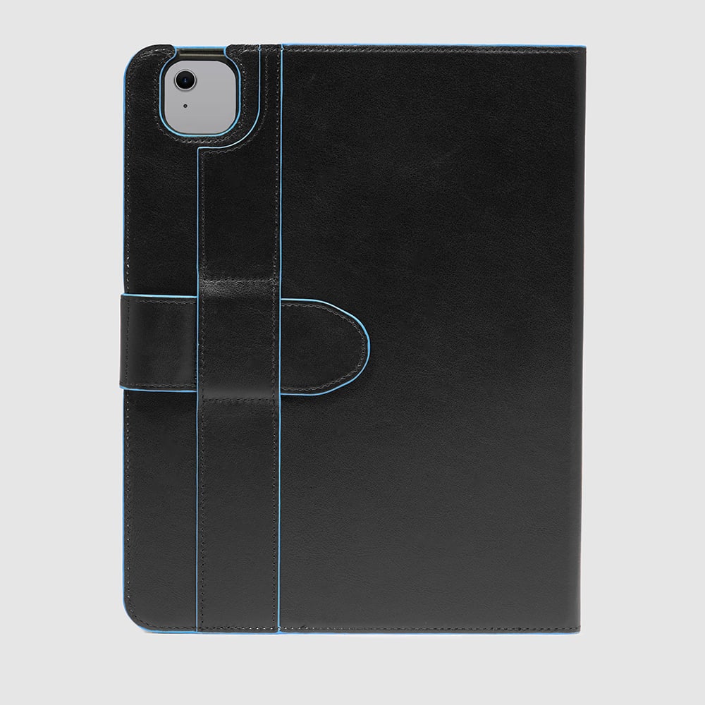 Leather case for ipad® air 13’’ with pen holder, stand, and automatic sleep/wake function. PIQUADRO Black
