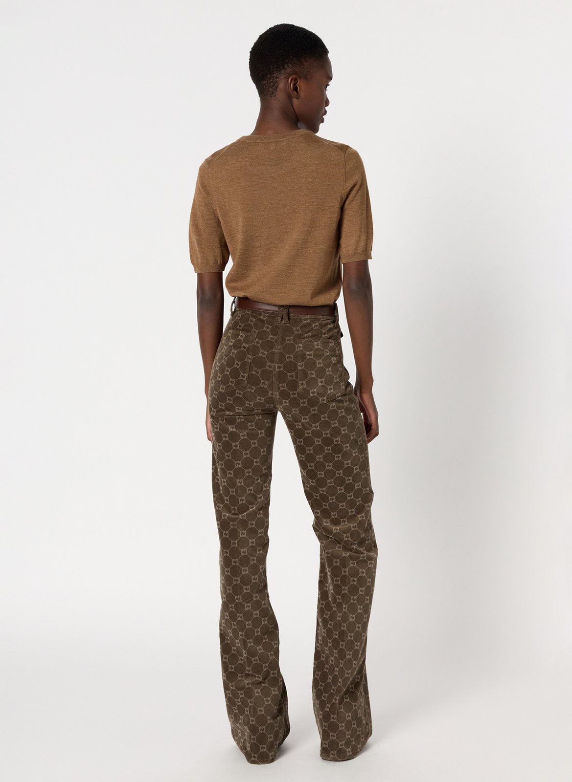 Pull col rond en laine  GERARD DAREL Marron