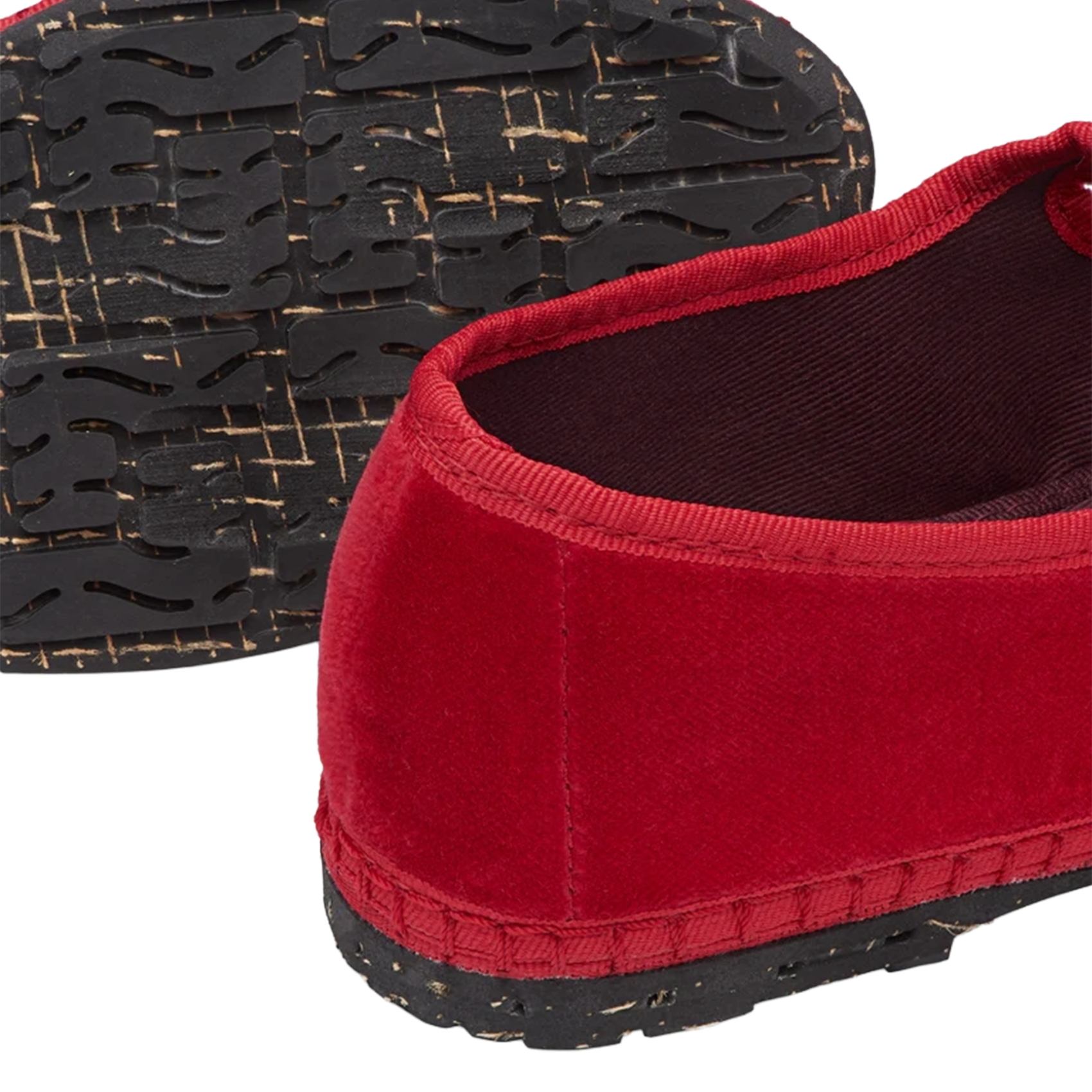 Velvet cotton ballerina flats FLABELUS Red