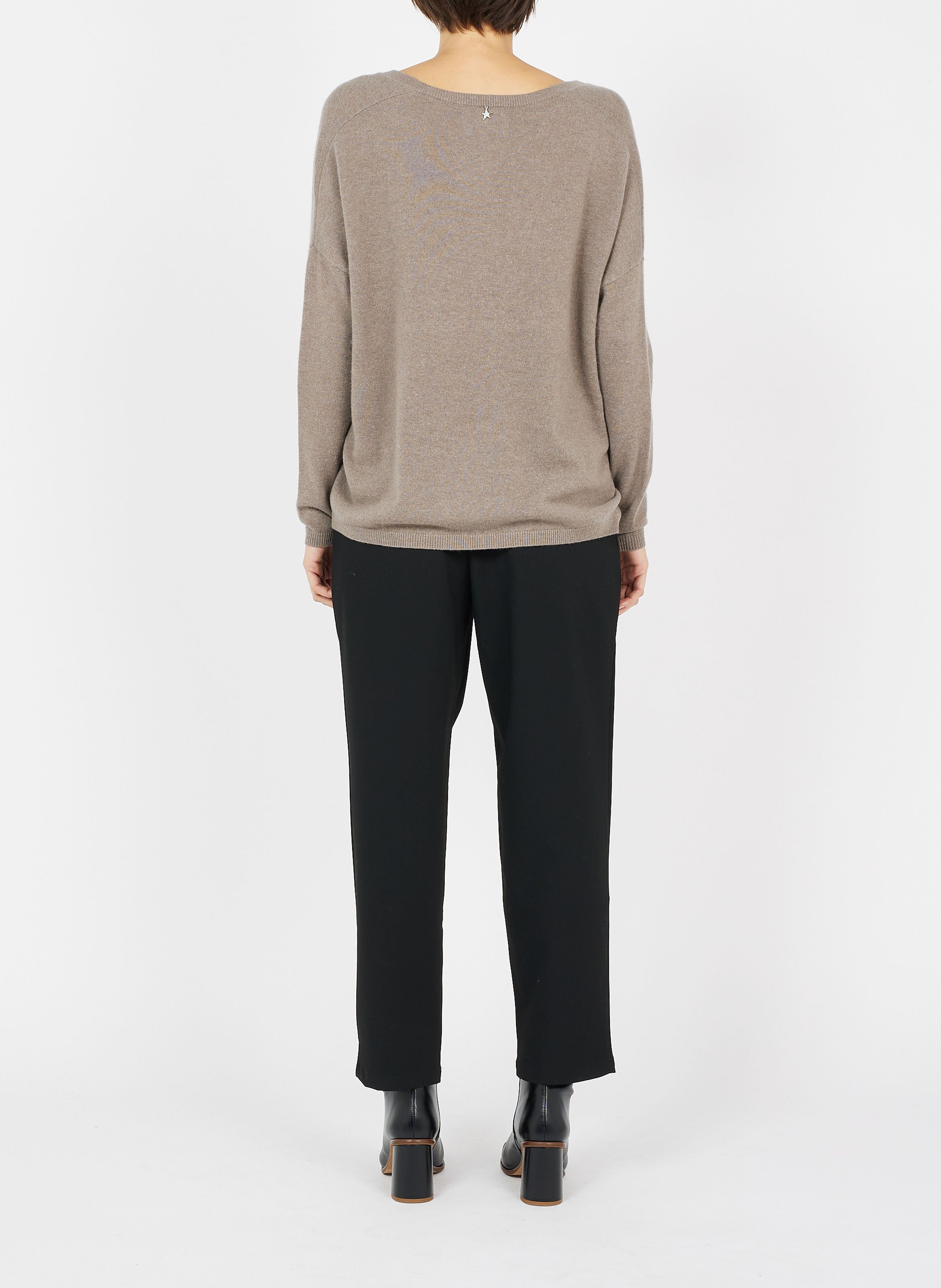 Pull col v en cachemire  SUD EXPRESS Marron