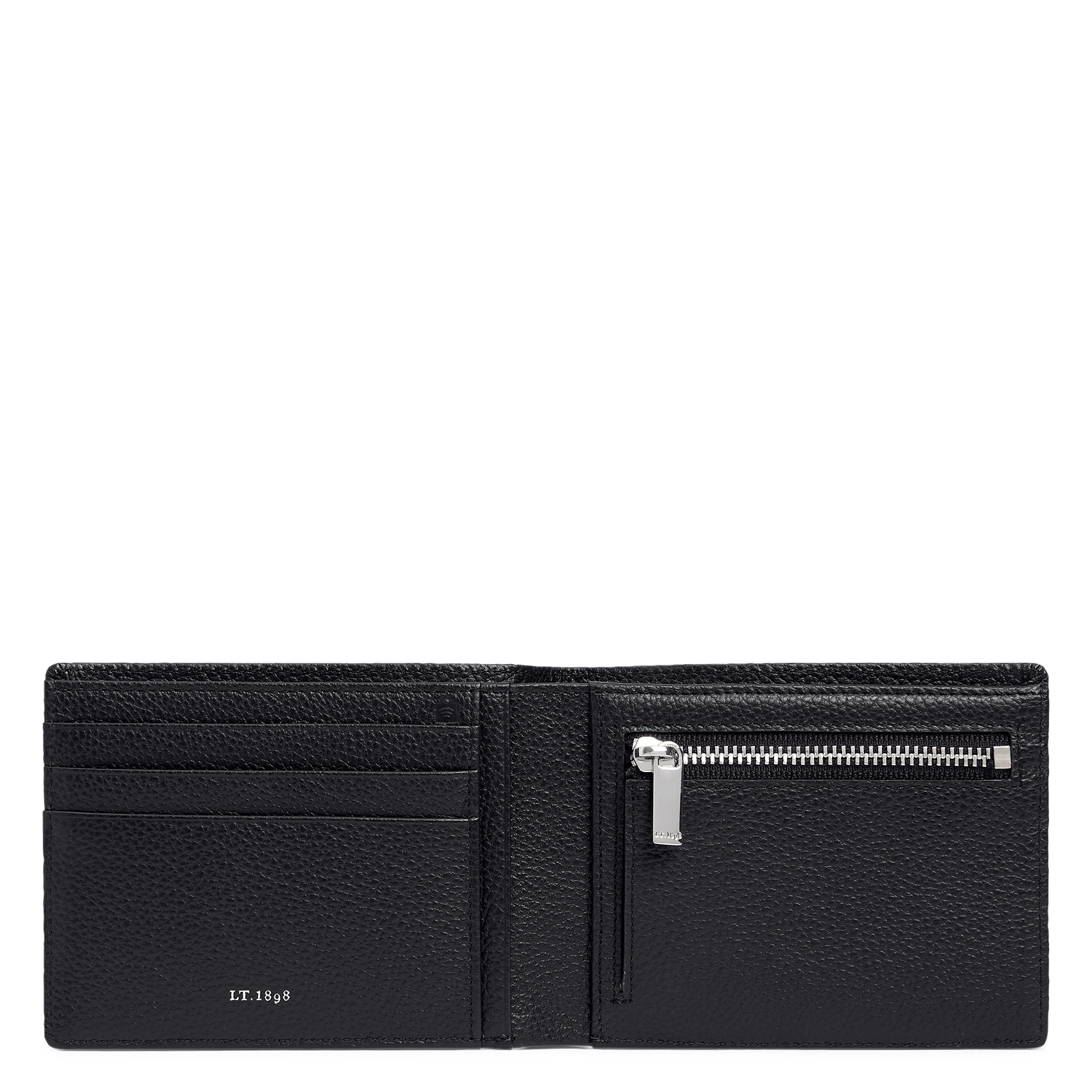 Horizontale portemonnee met twee vakken van korrelig leer LE TANNEUR Zwart