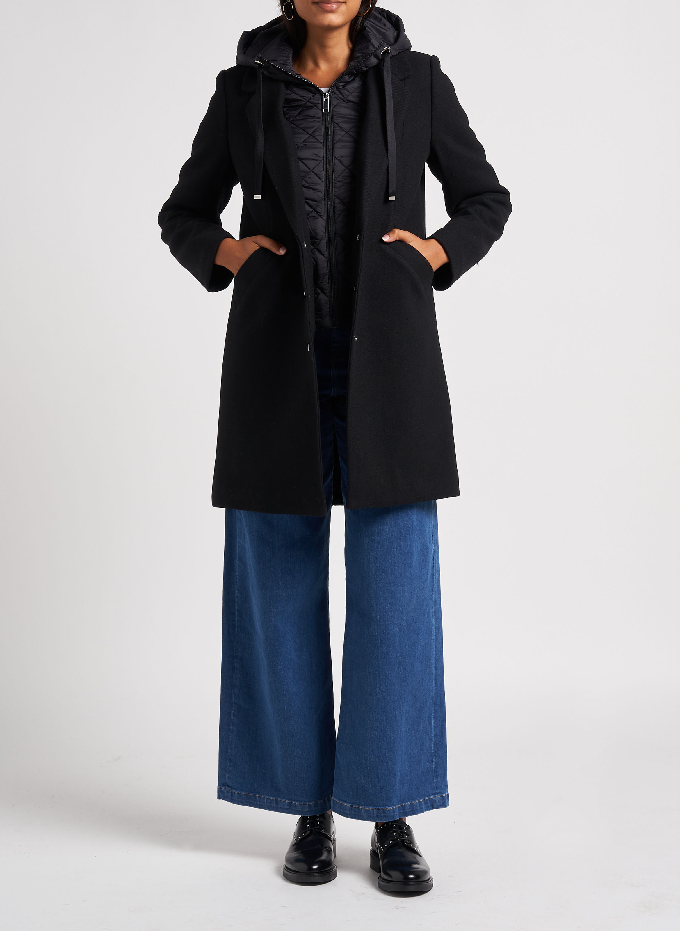 Mantel mit Reverskragen I CODE Schwarz