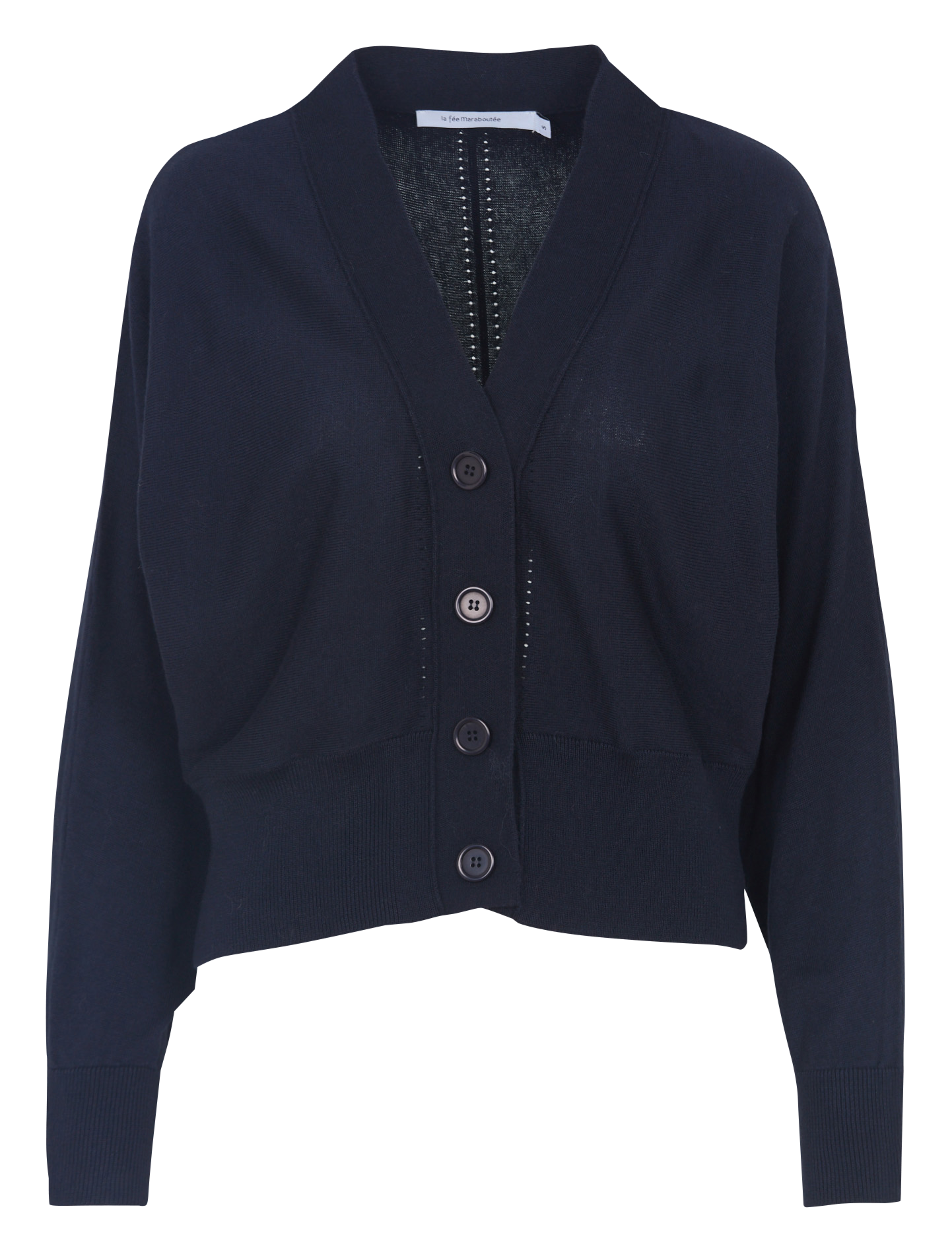 Gilet ample court maille unie  Bleu encre