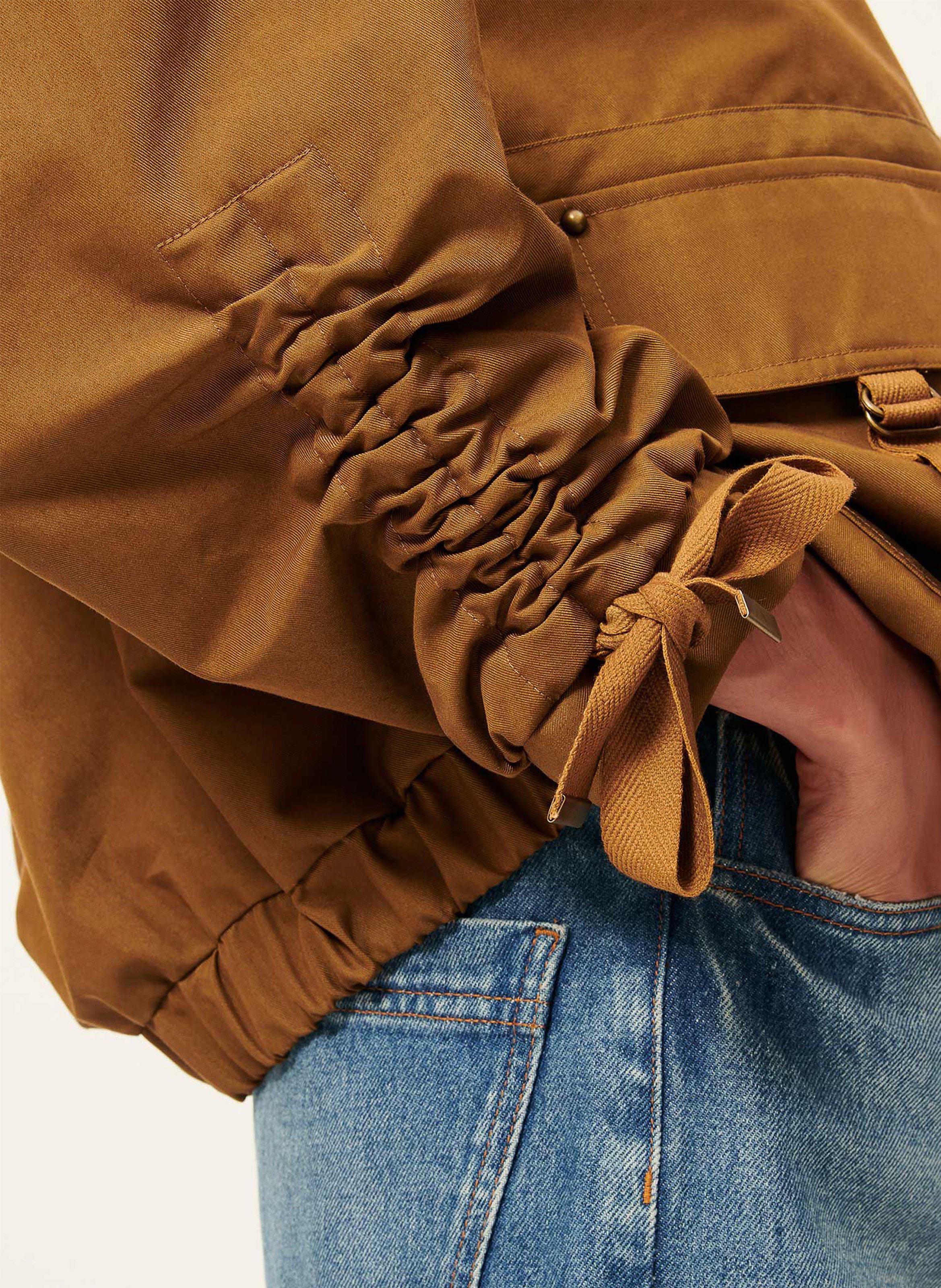 Blouson oversize col classique en coton mélangé SESSUN Marron