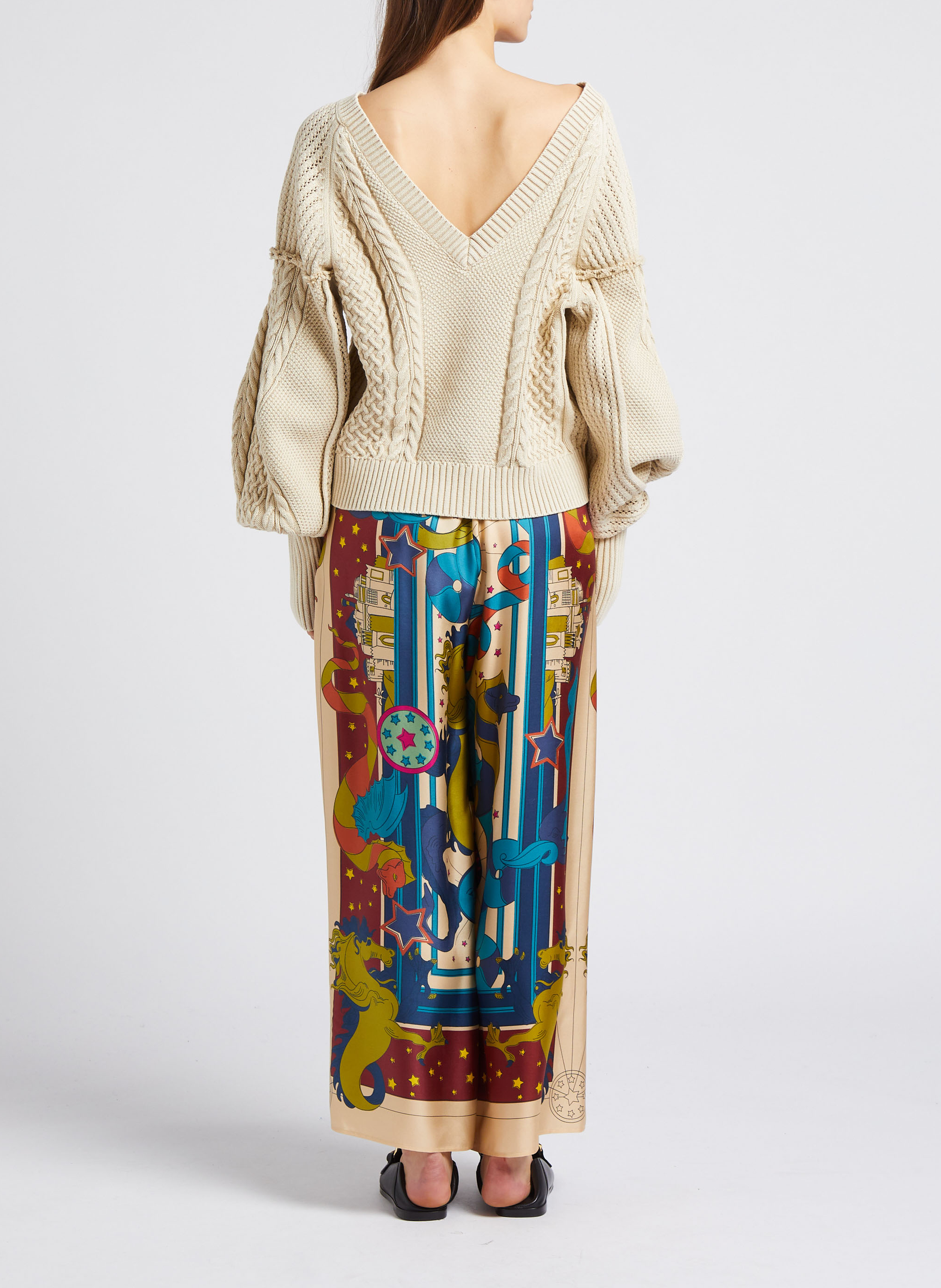 Pull ample col V MES DEMOISELLES Beige