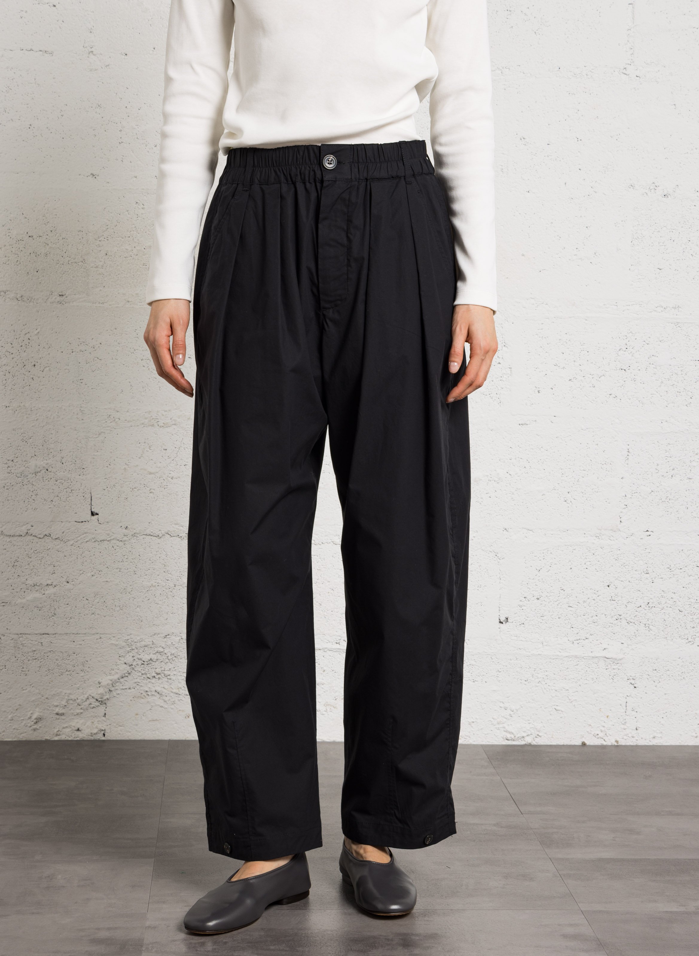 Breite High-Waist-Hose aus recycelter Baumwolle SOEUR