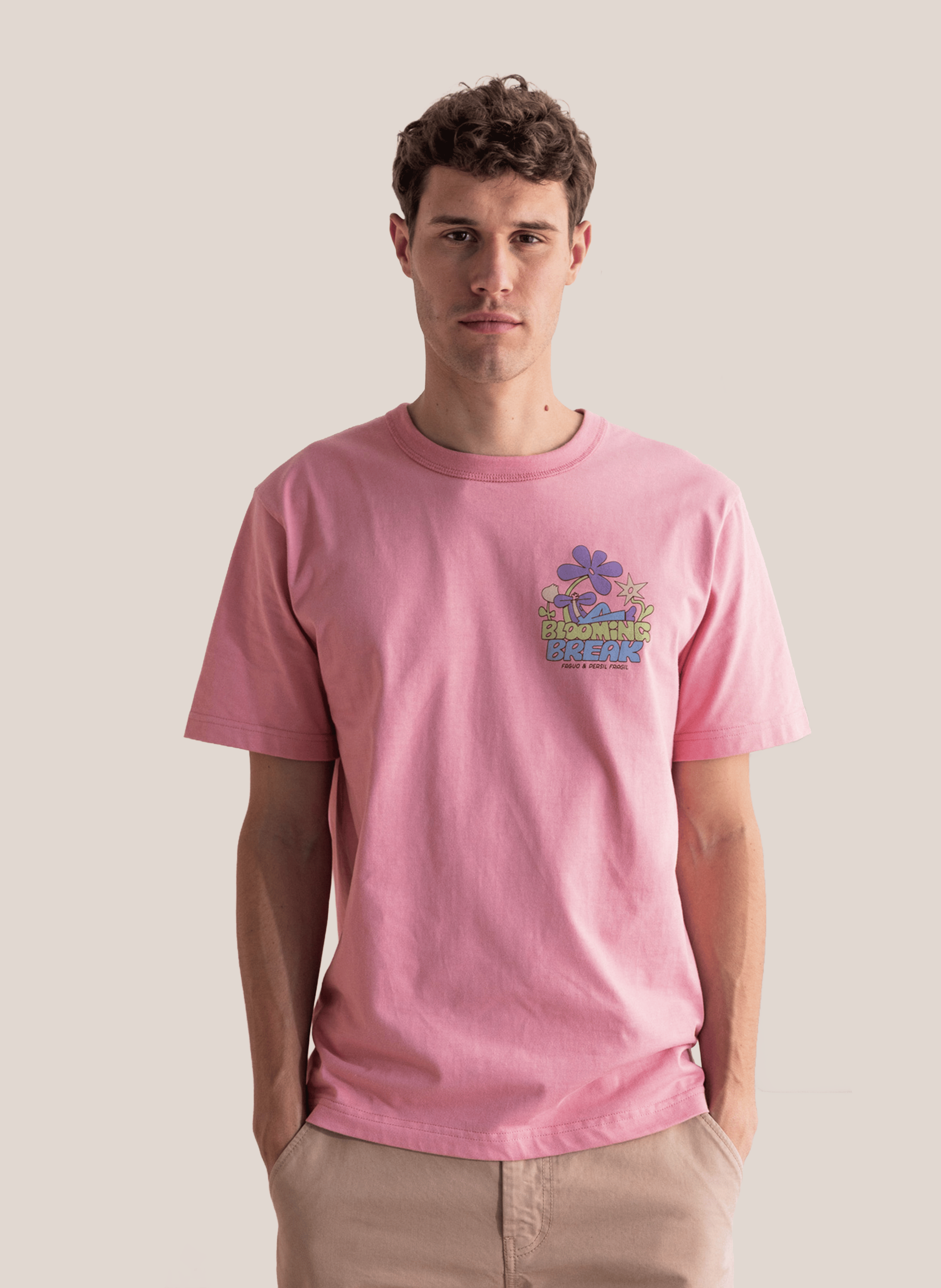 Tee-shirt oversize en coton et coton recyclé FAGUO Rose