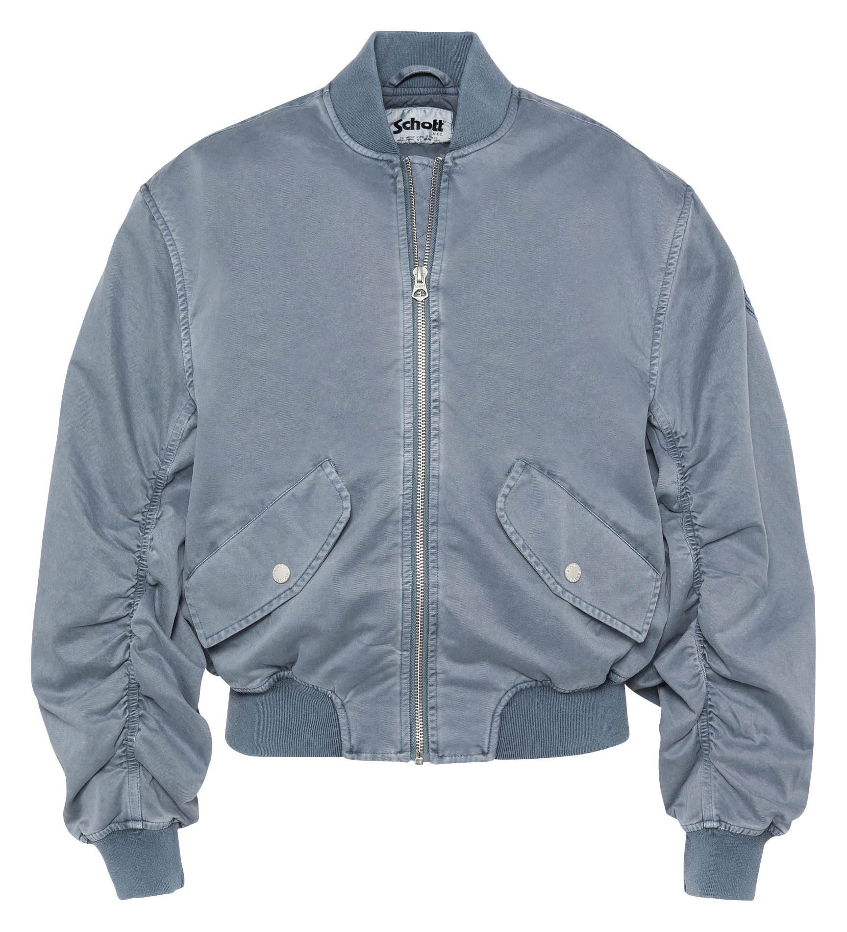 Oversized cotton teddy collar jacket SCHOTT Blue