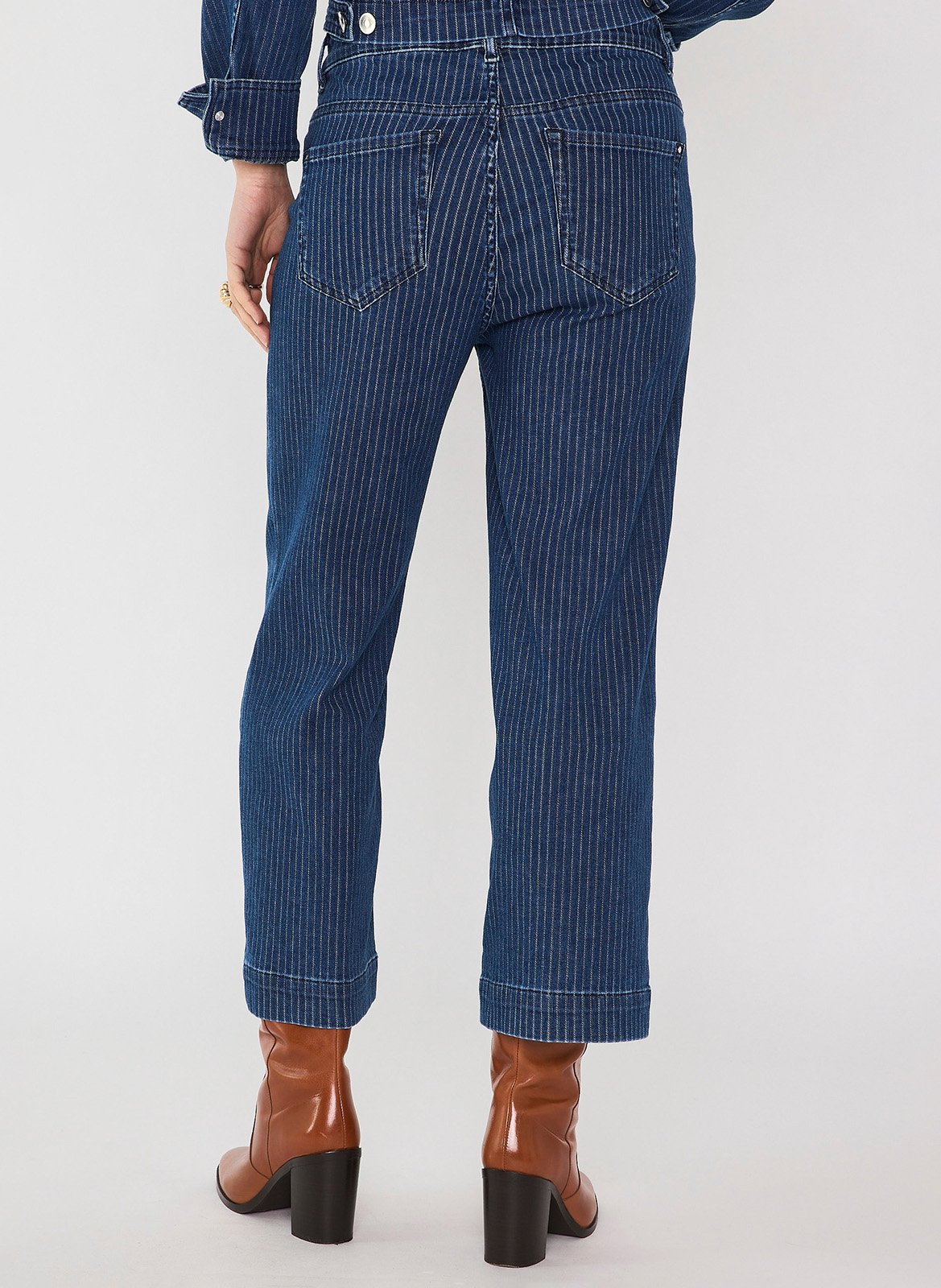 Jean droit rayé MAISON 123 Bleu