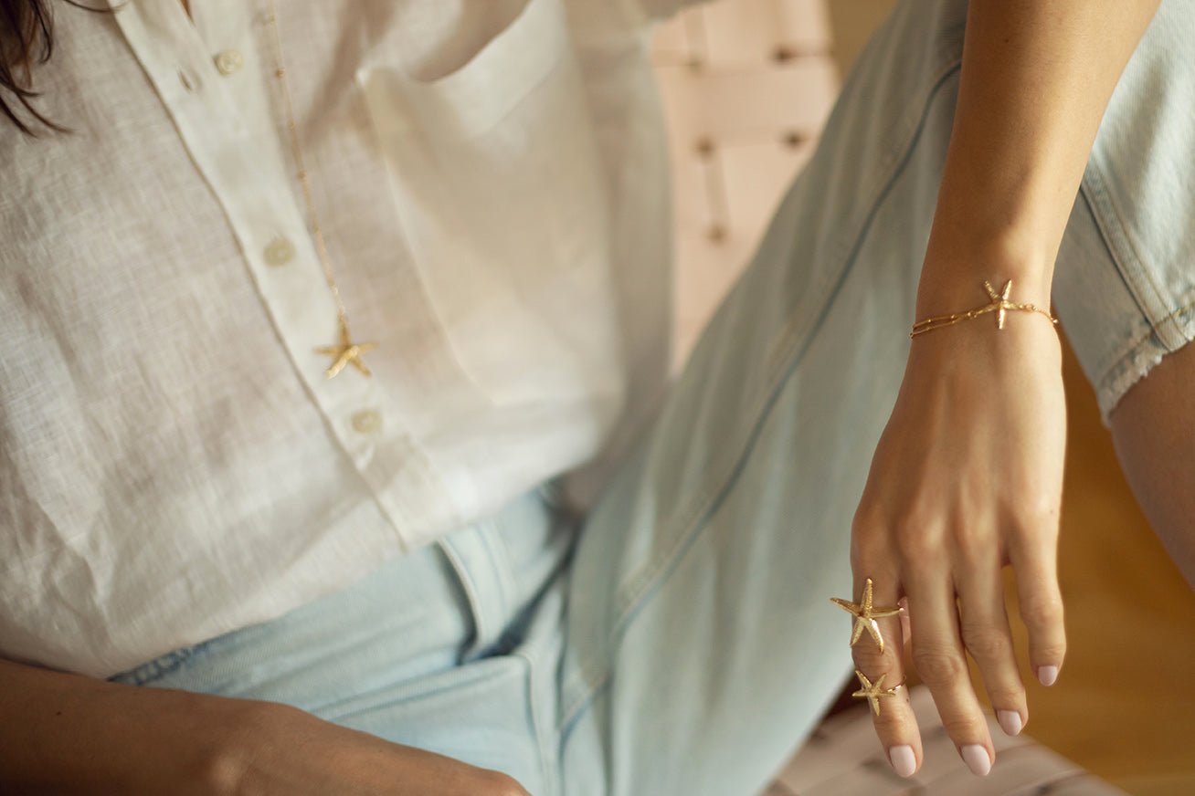 Maxi gold plated star ring MONSIEUR SIMONE Golden