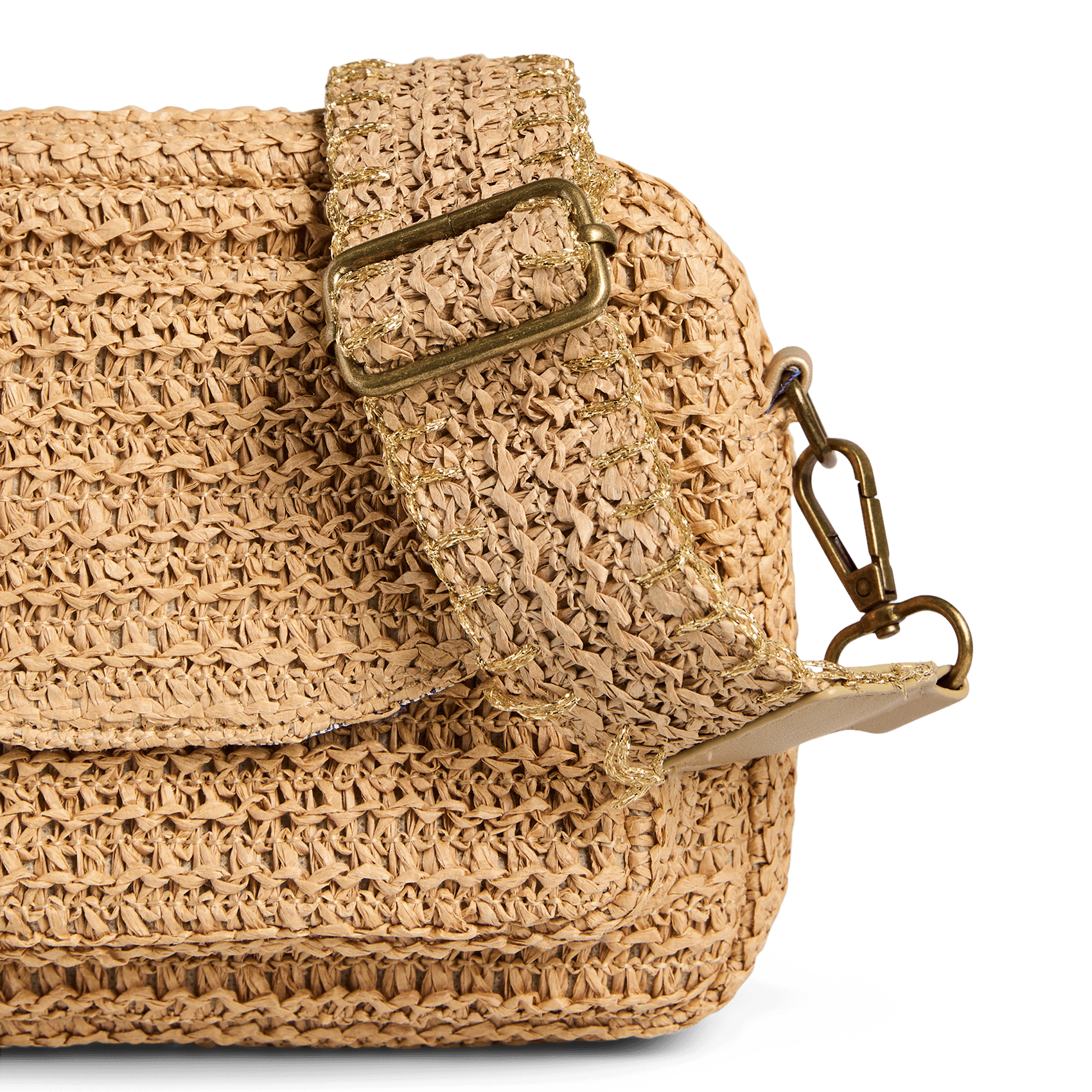 Rieten schoudertas PIECES Groen