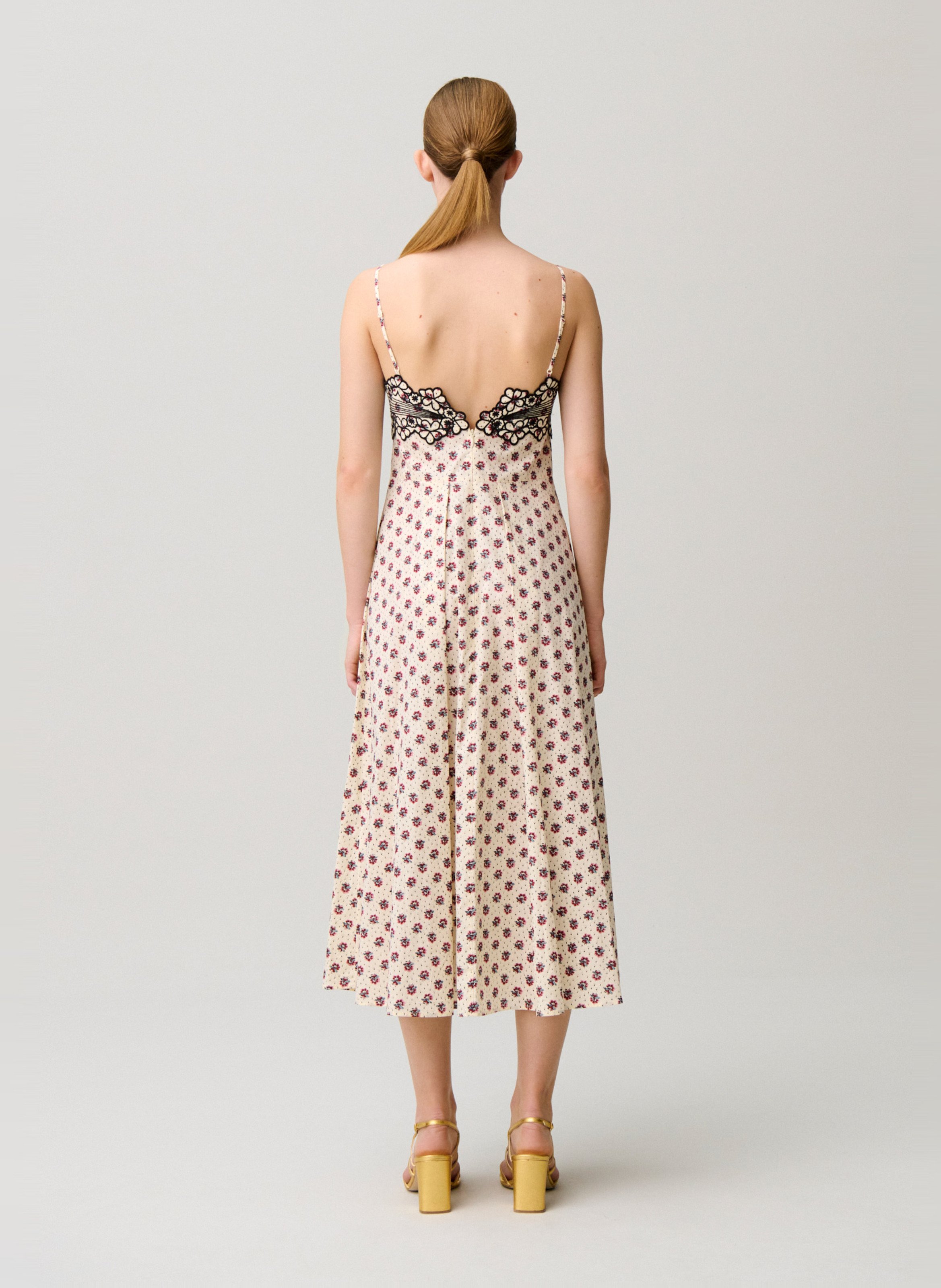 Robe midi imprimée à bretelles CLAUDIE PIERLOT Multicolore