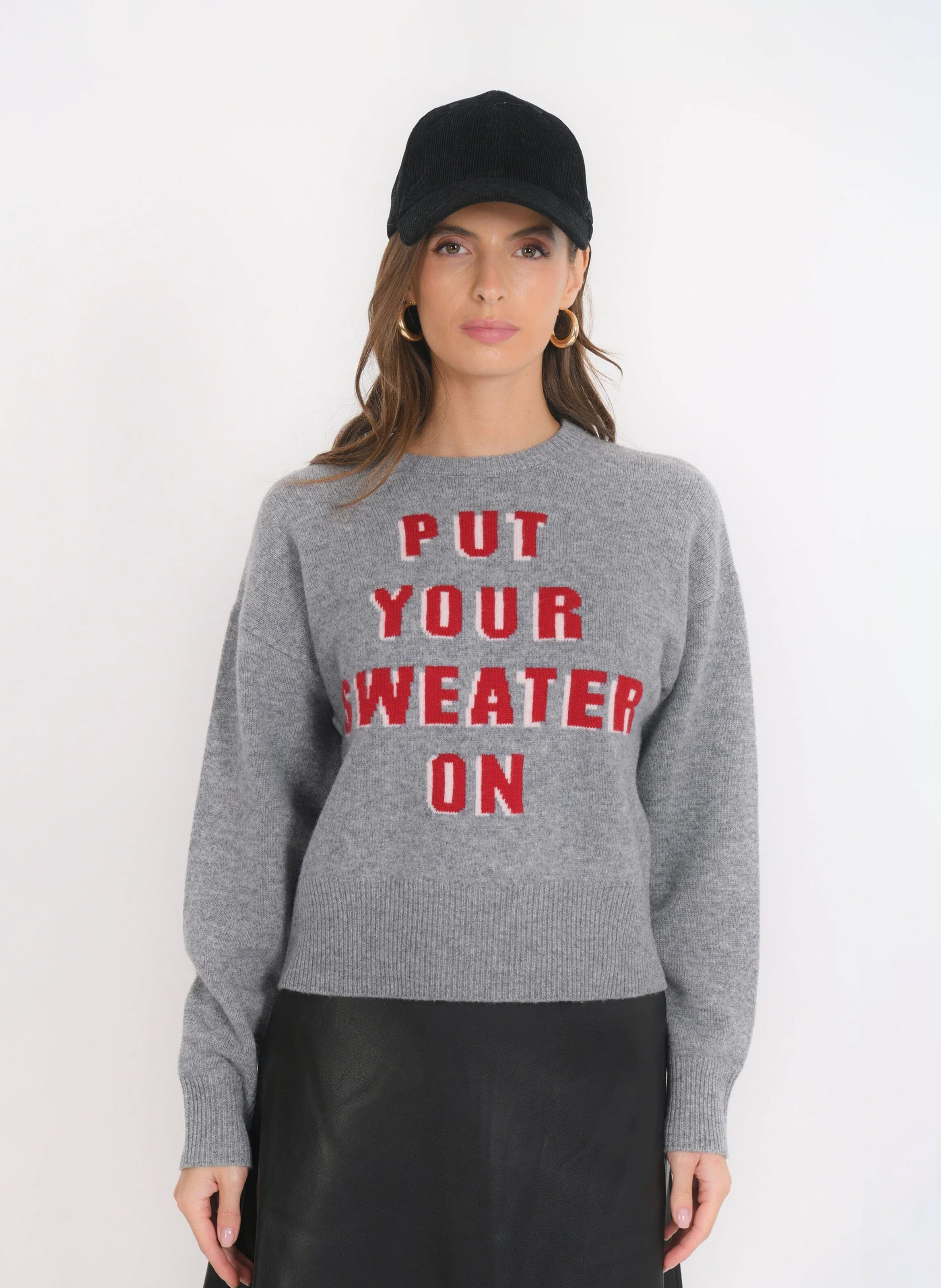 Oversize-Rundhalspullover aus Wolle und Kaschmir KOOKAI Grau