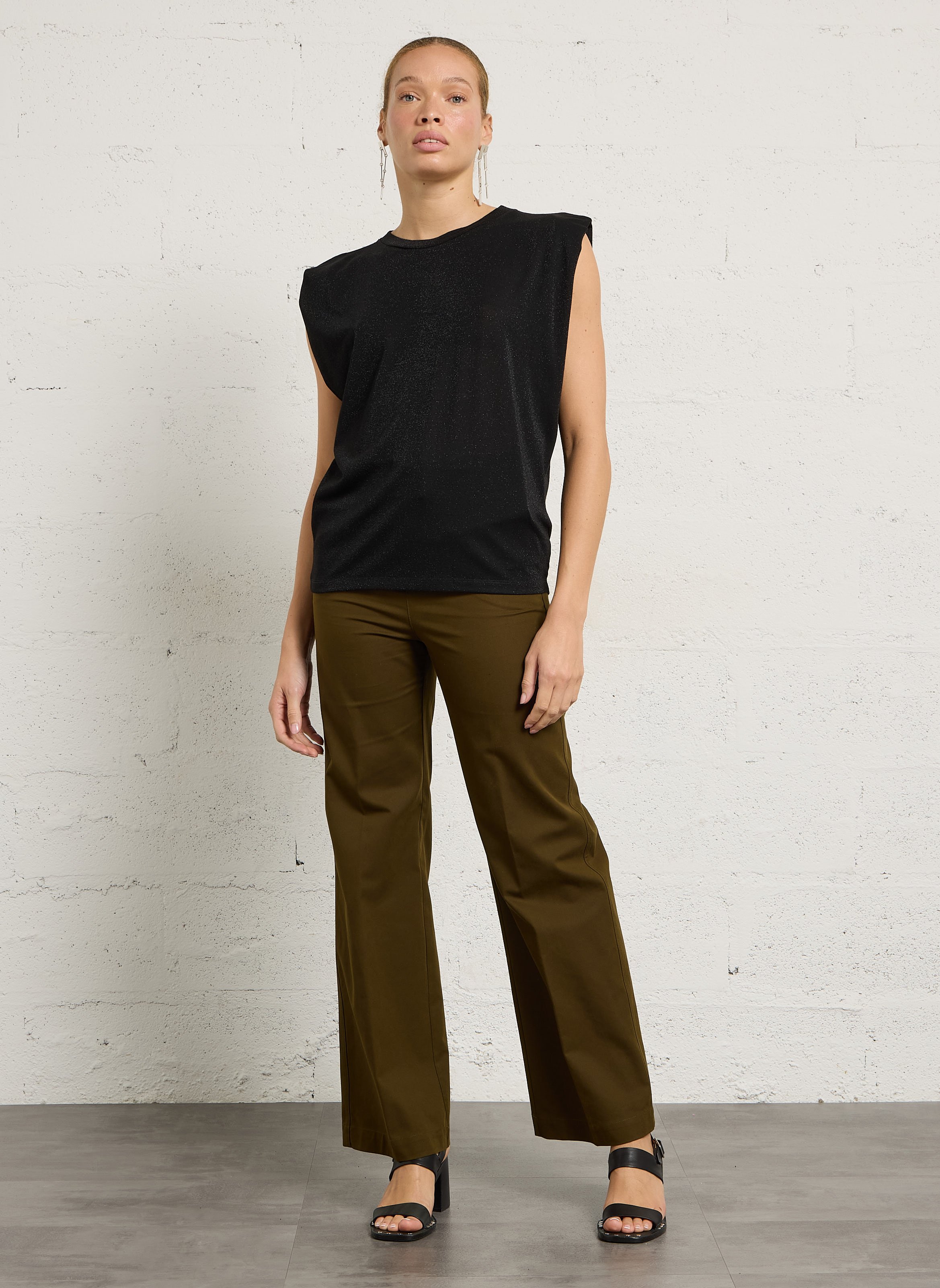 Top col rond en maille  MOMONI Noir