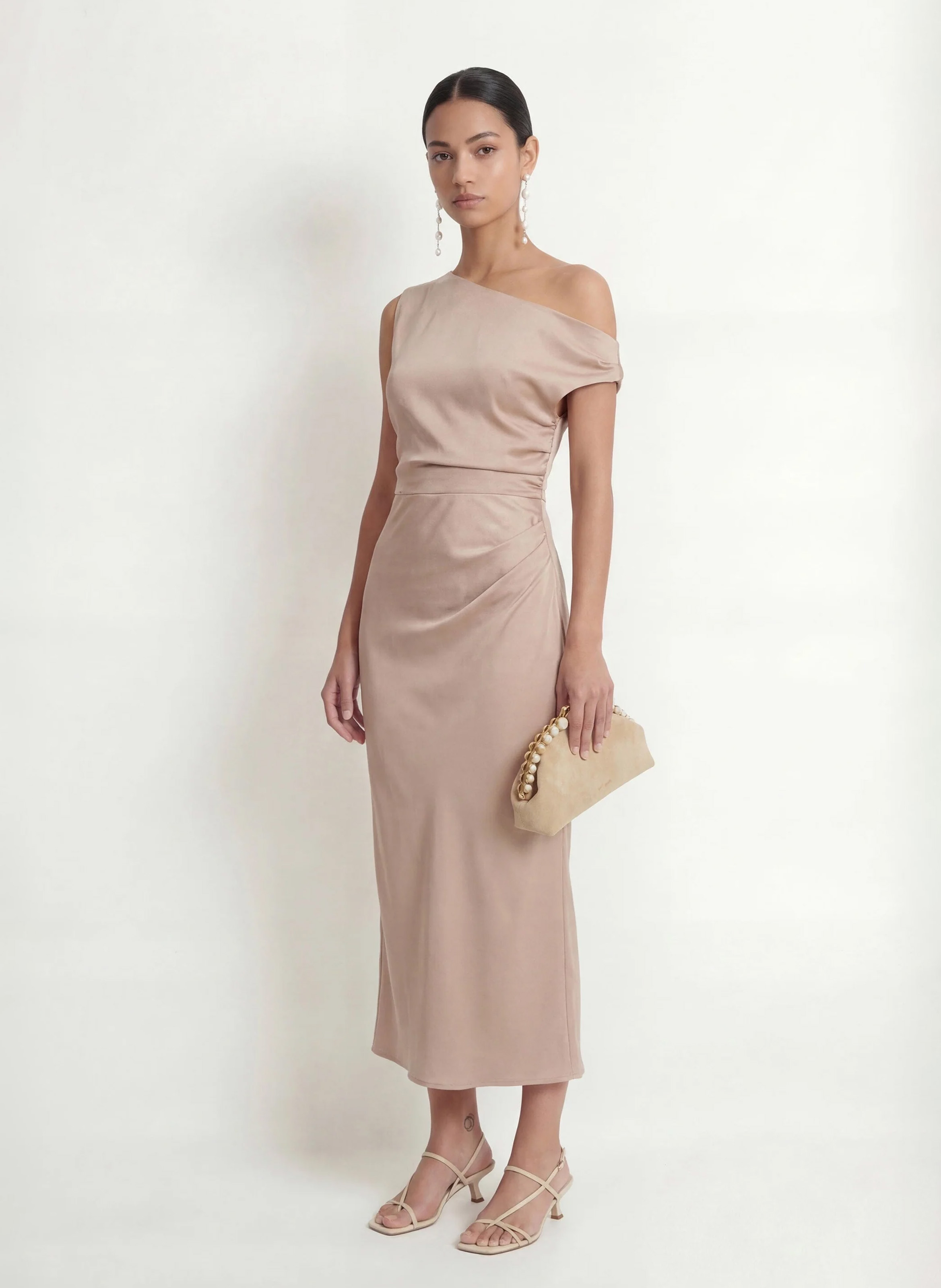 Robe longue décolleté asylétrique KOOKAI Rose