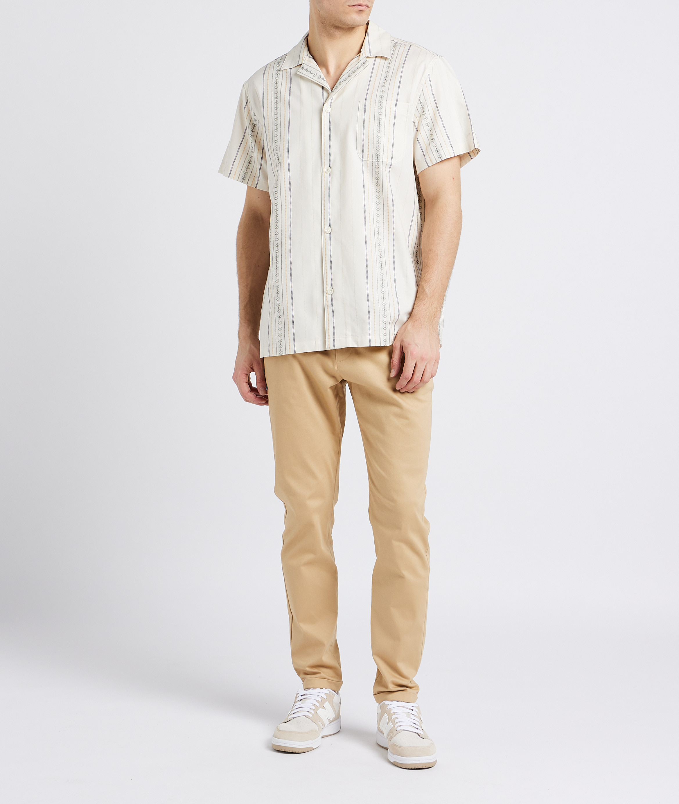 Slim-fit stretch cotton chinos LES DEUX Beige
