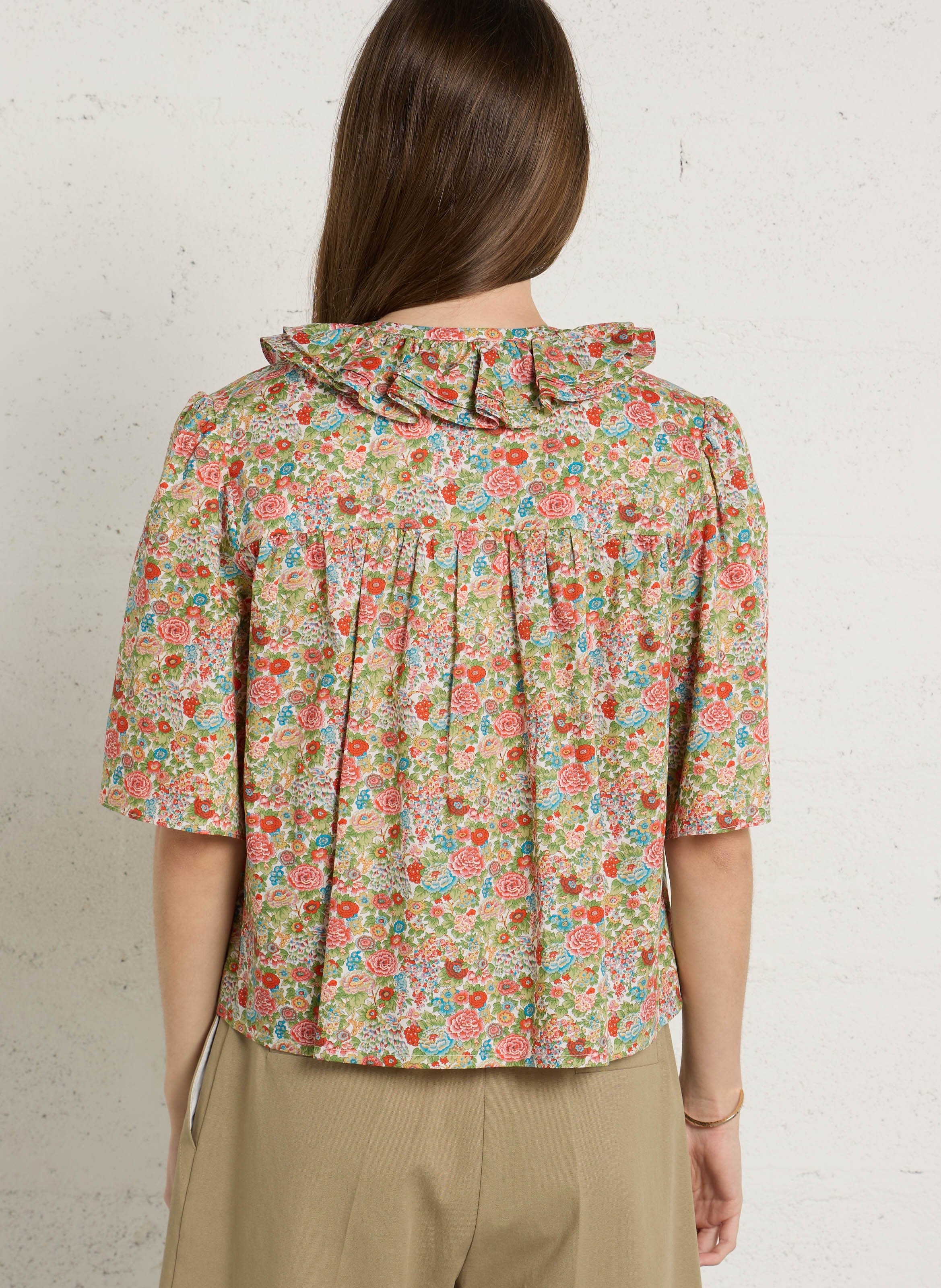 Top oversize cuello redondo de algodón estampado SUZIE WINKLE Verde