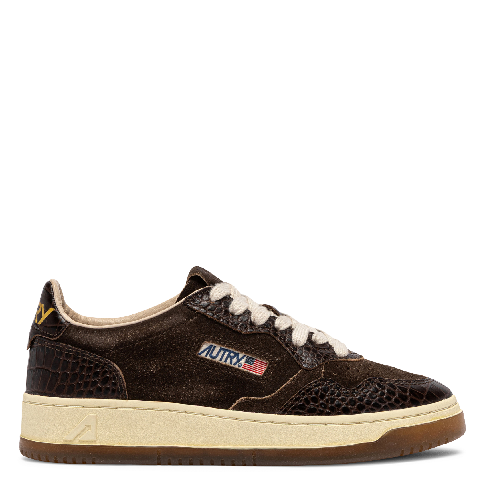 Niedrige Sneaker aus Leder-Mix AUTRY Braun