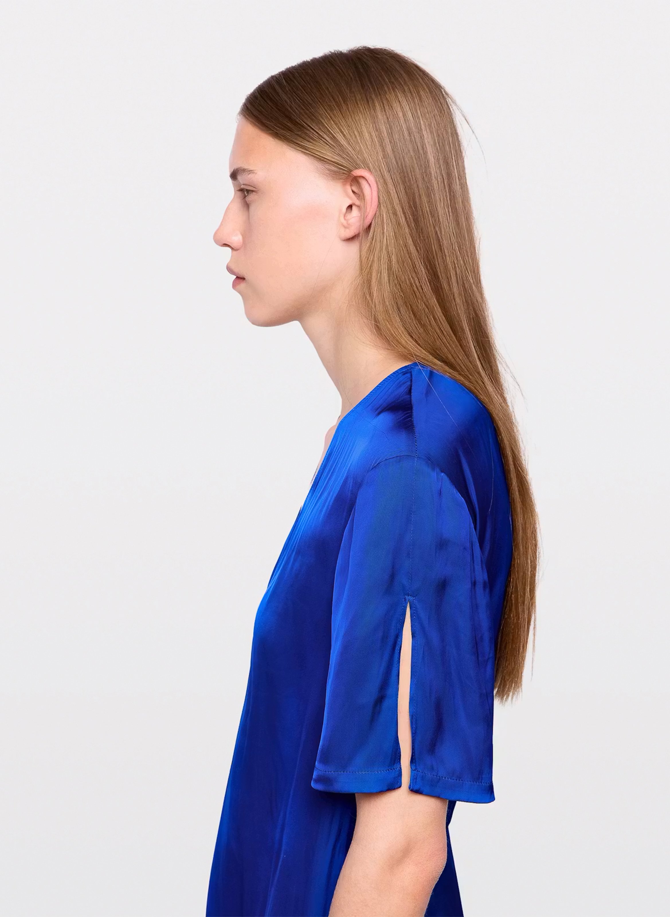 Robe midi portefeuille satinée | Bleu ZADIG&VOLTAIRE Femme