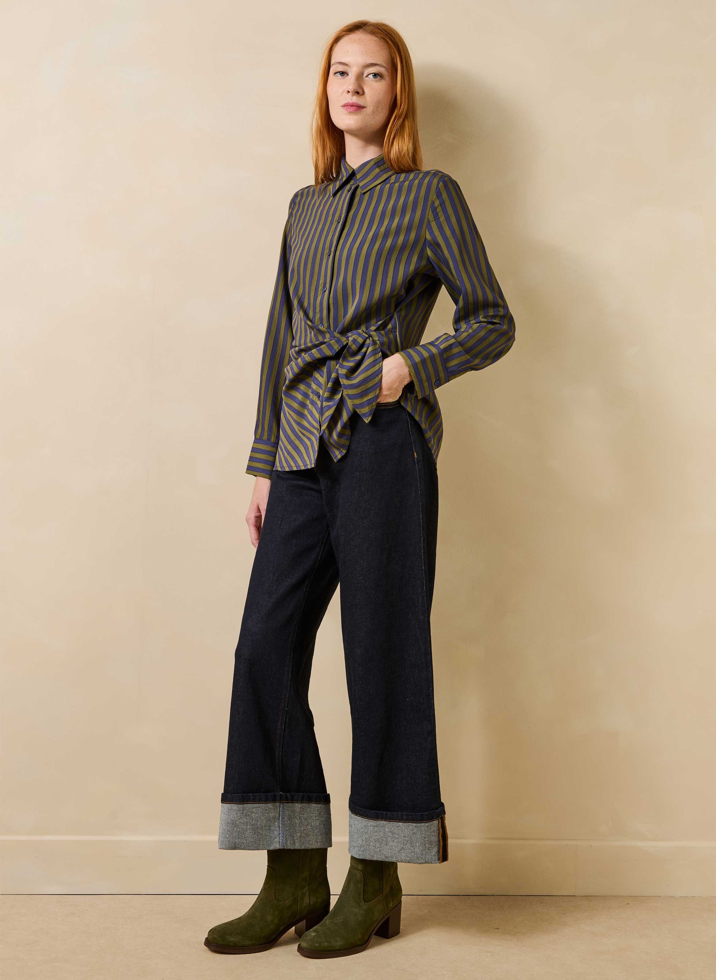 Striped shirt with classic collar LA FEE MARABOUTEE Multicolored