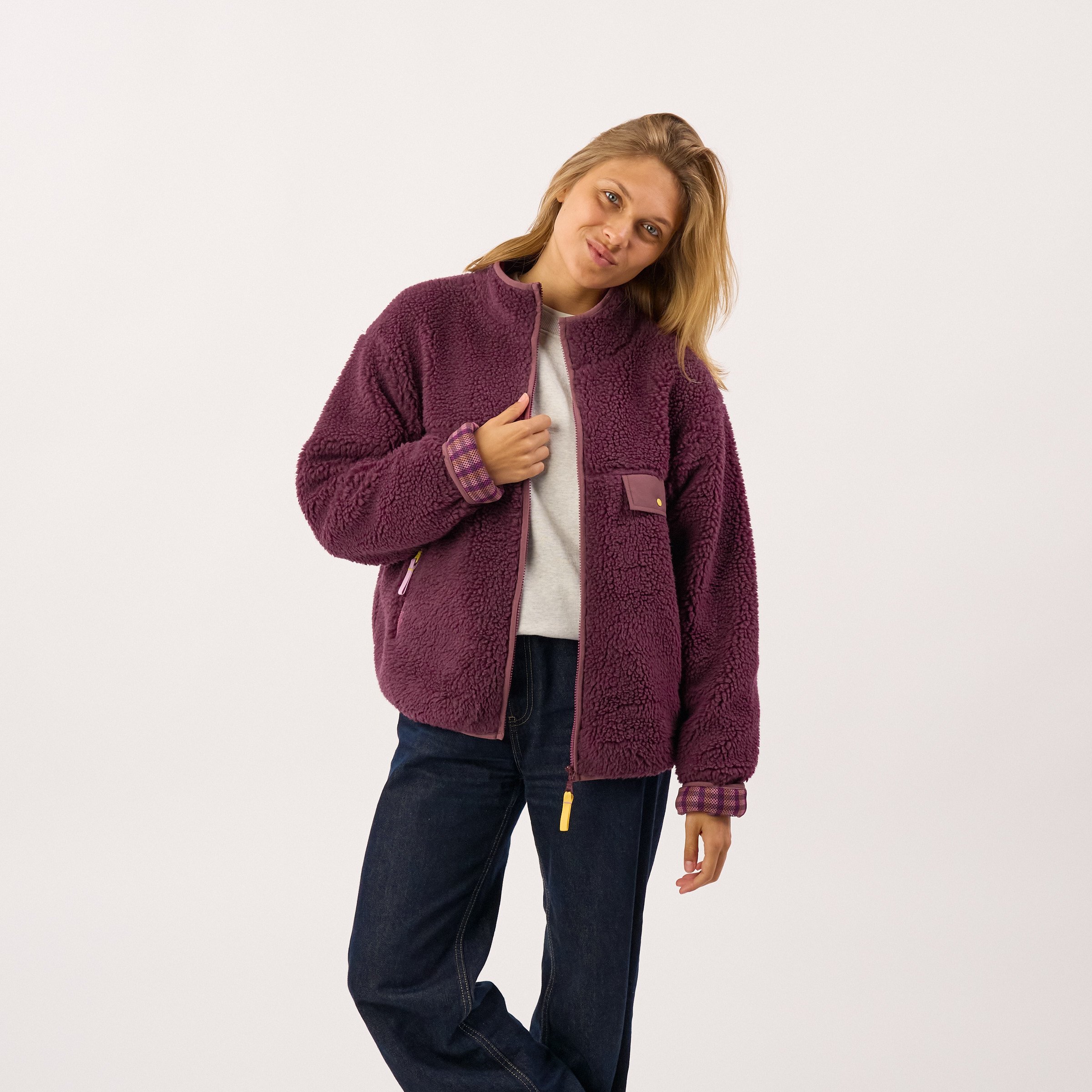 Sherpa zip-up jacket BILLYBELT Purple