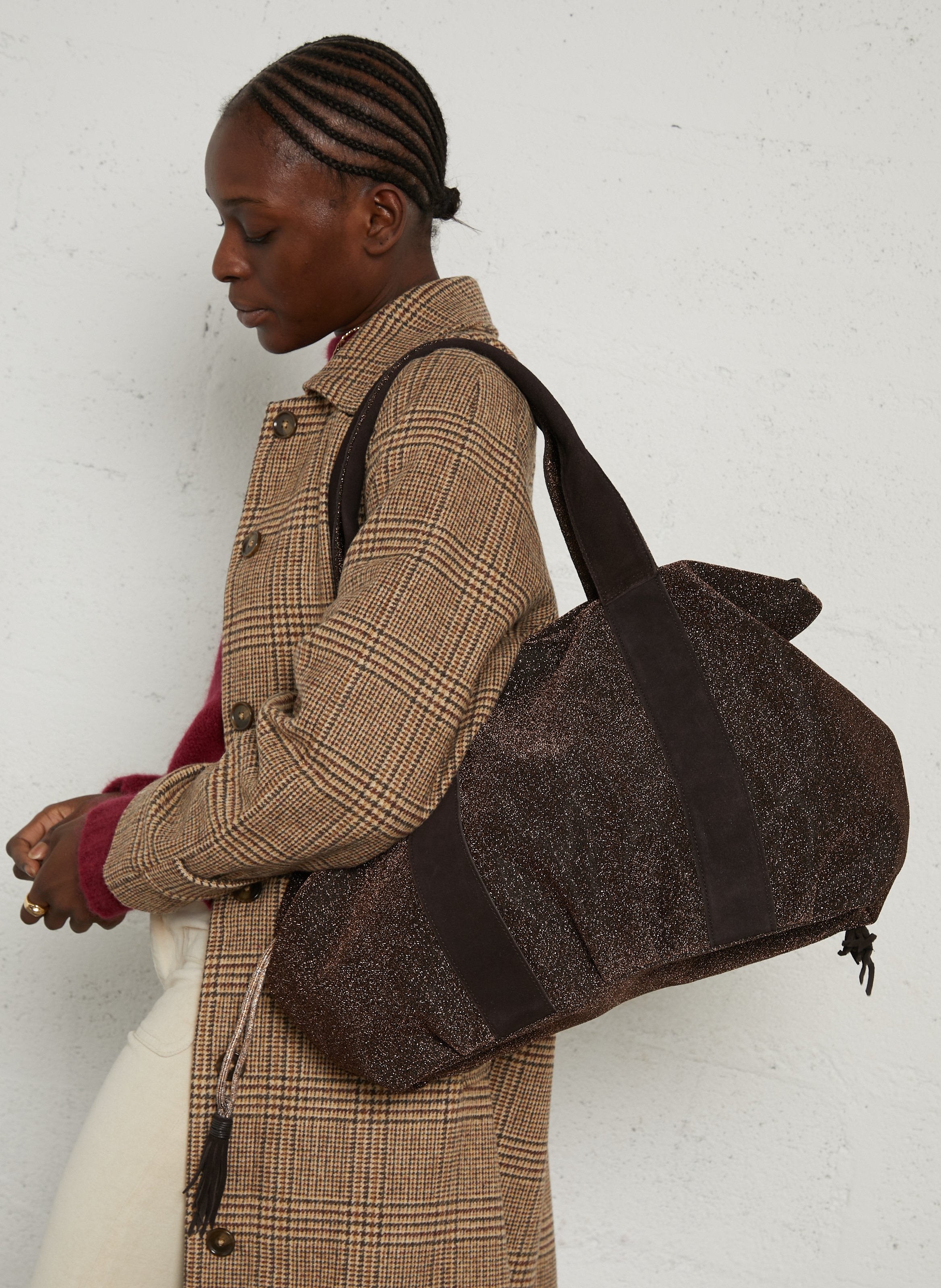 Cabas en cuir MILA LOUISE Marron