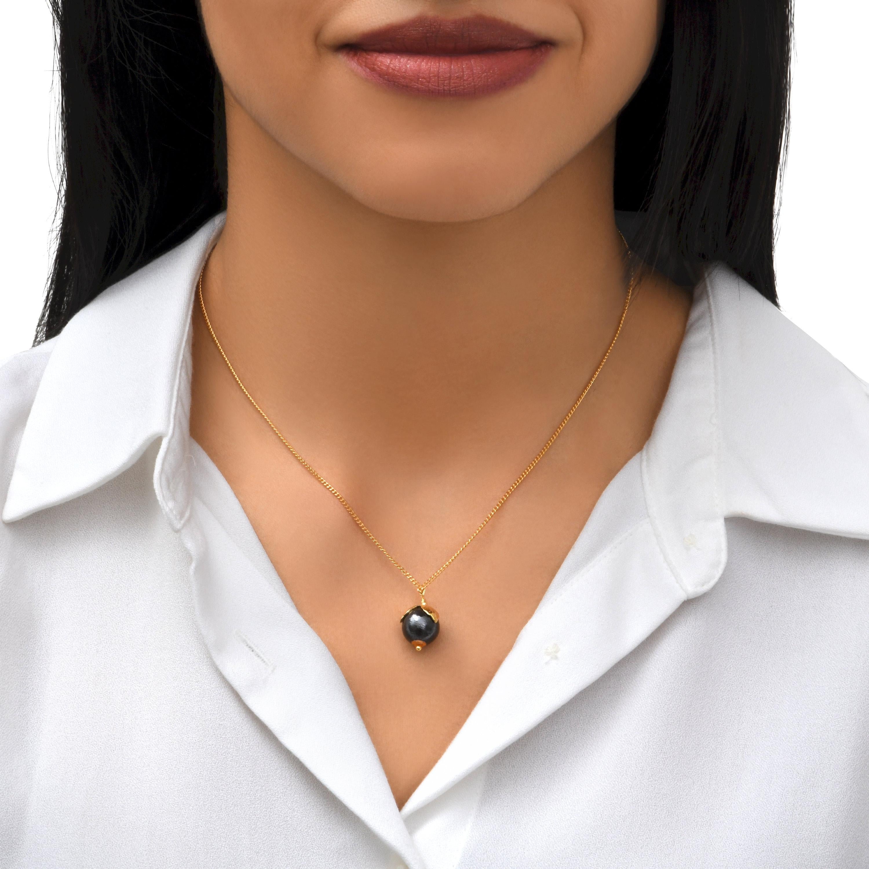 Gold-plated necklace SATELLITE PARIS Black
