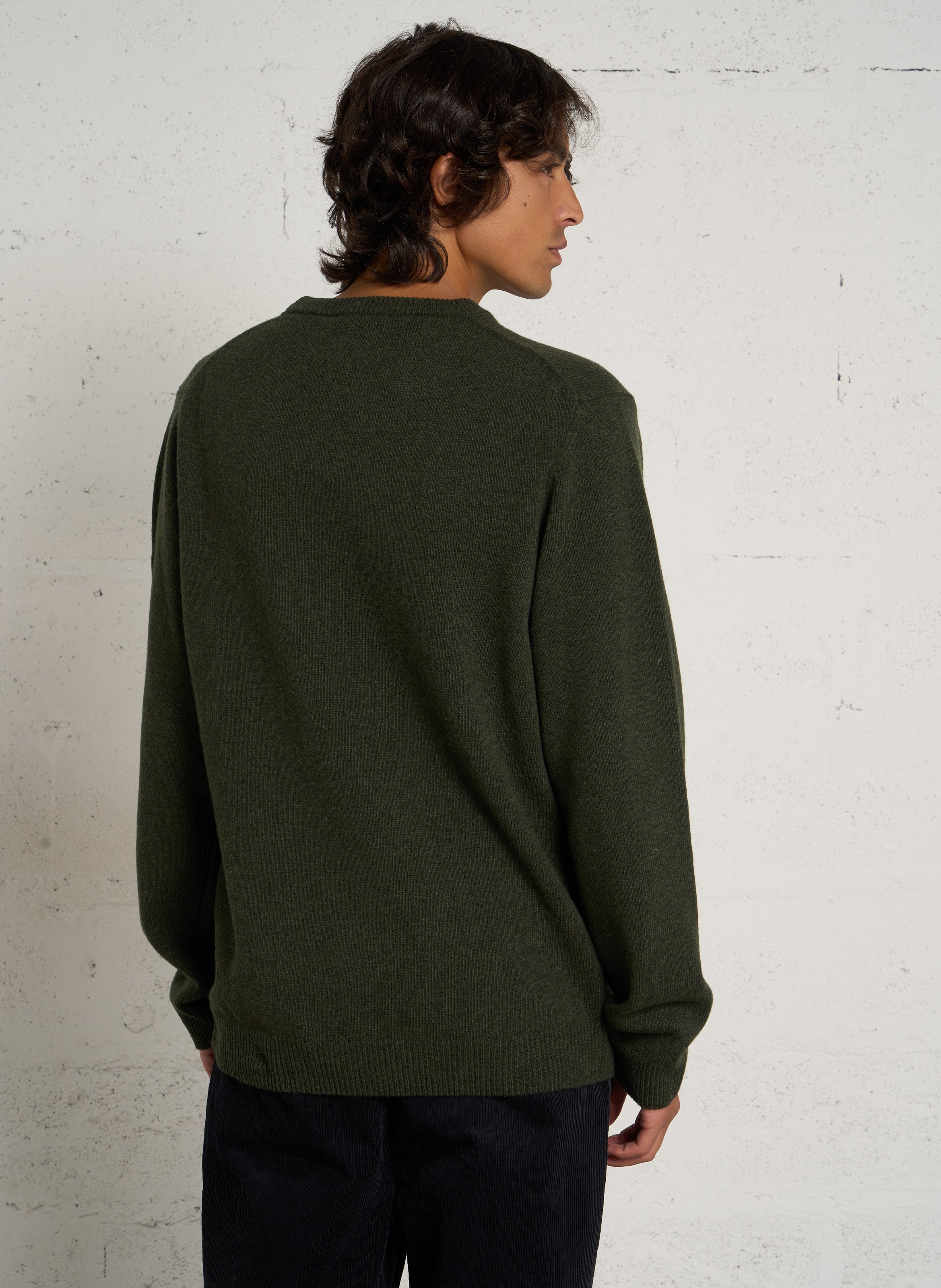 Caissa - Wollstrickpullover mit V-Ausschnitt und Details CASUAL FRIDAY Beige