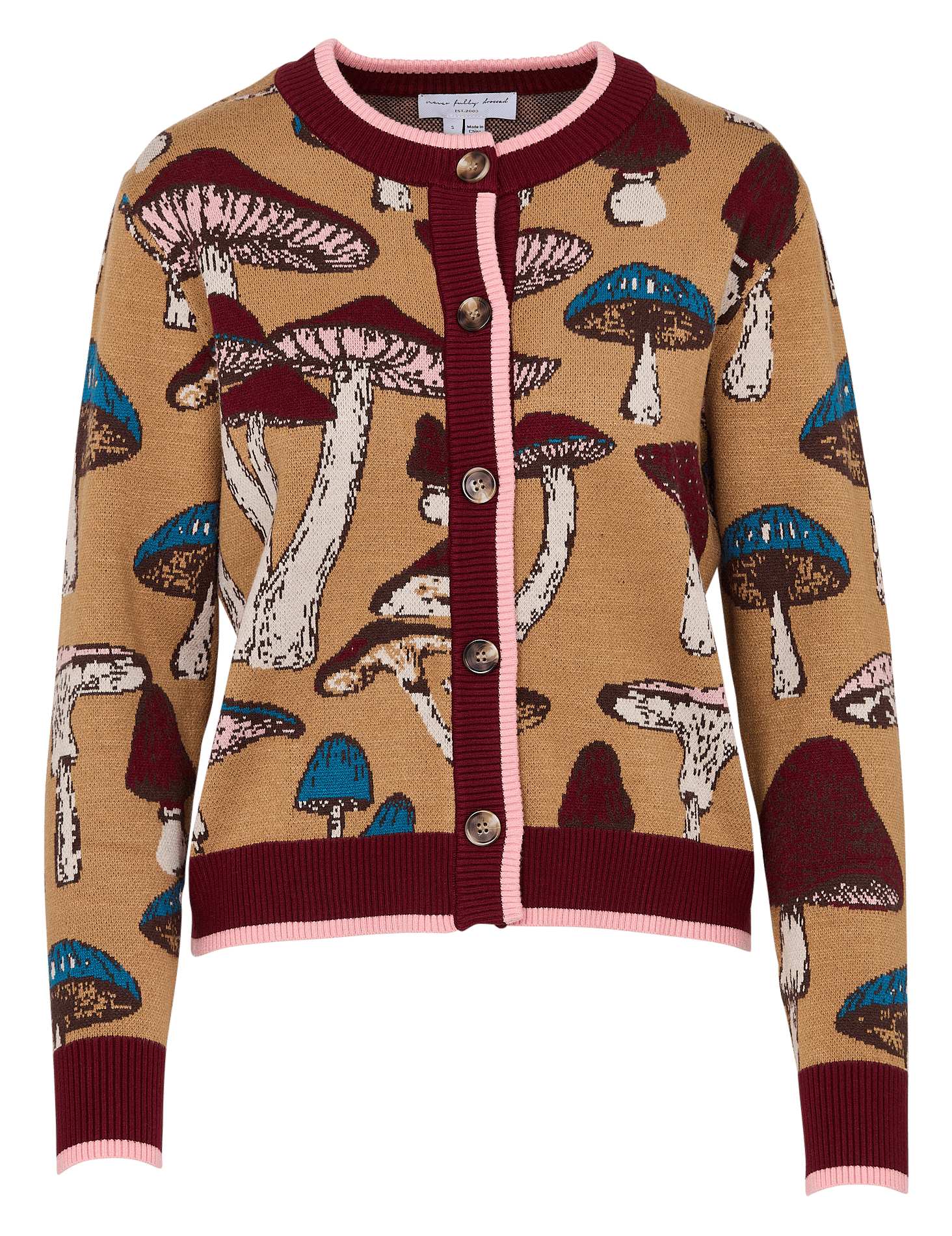 Cardigan droit imprimé NEVER FULLY DRESSED Marron