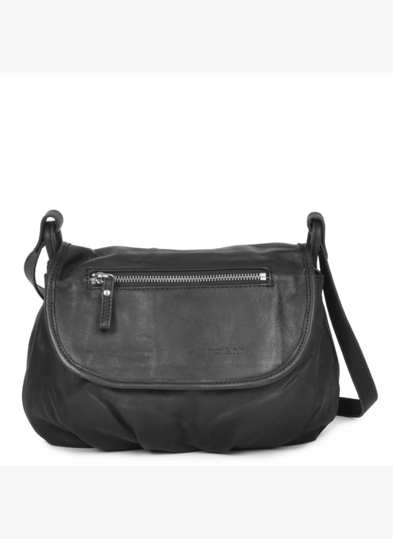 Leather messenger bag Black Nat nin Women Place des Tendances