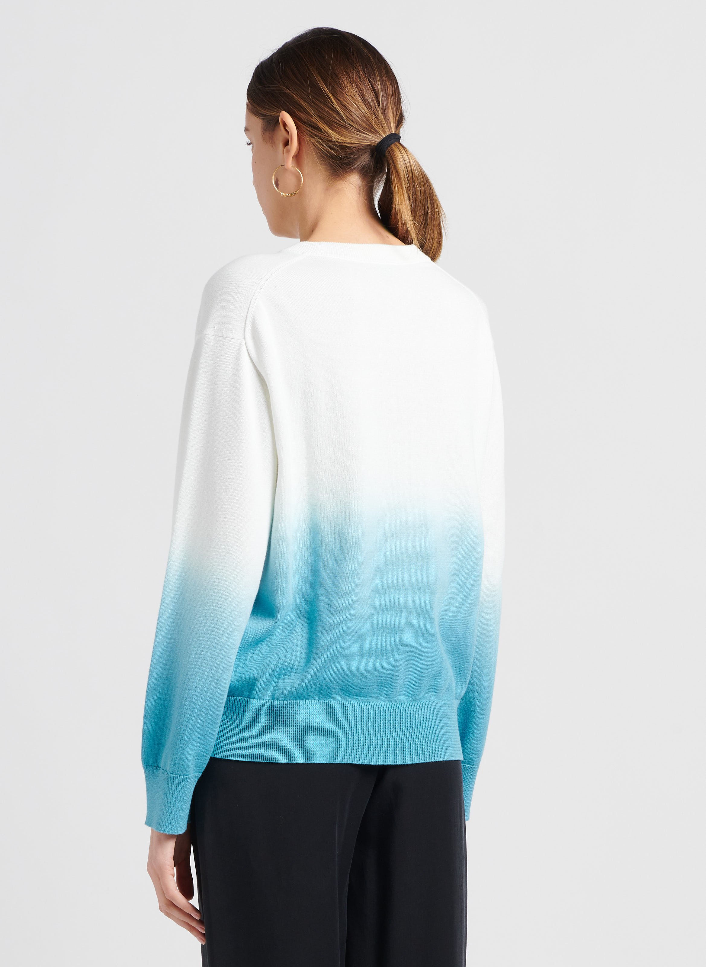 Pull col rond dégradé fondu en coton  PAUL SMITH Bleu