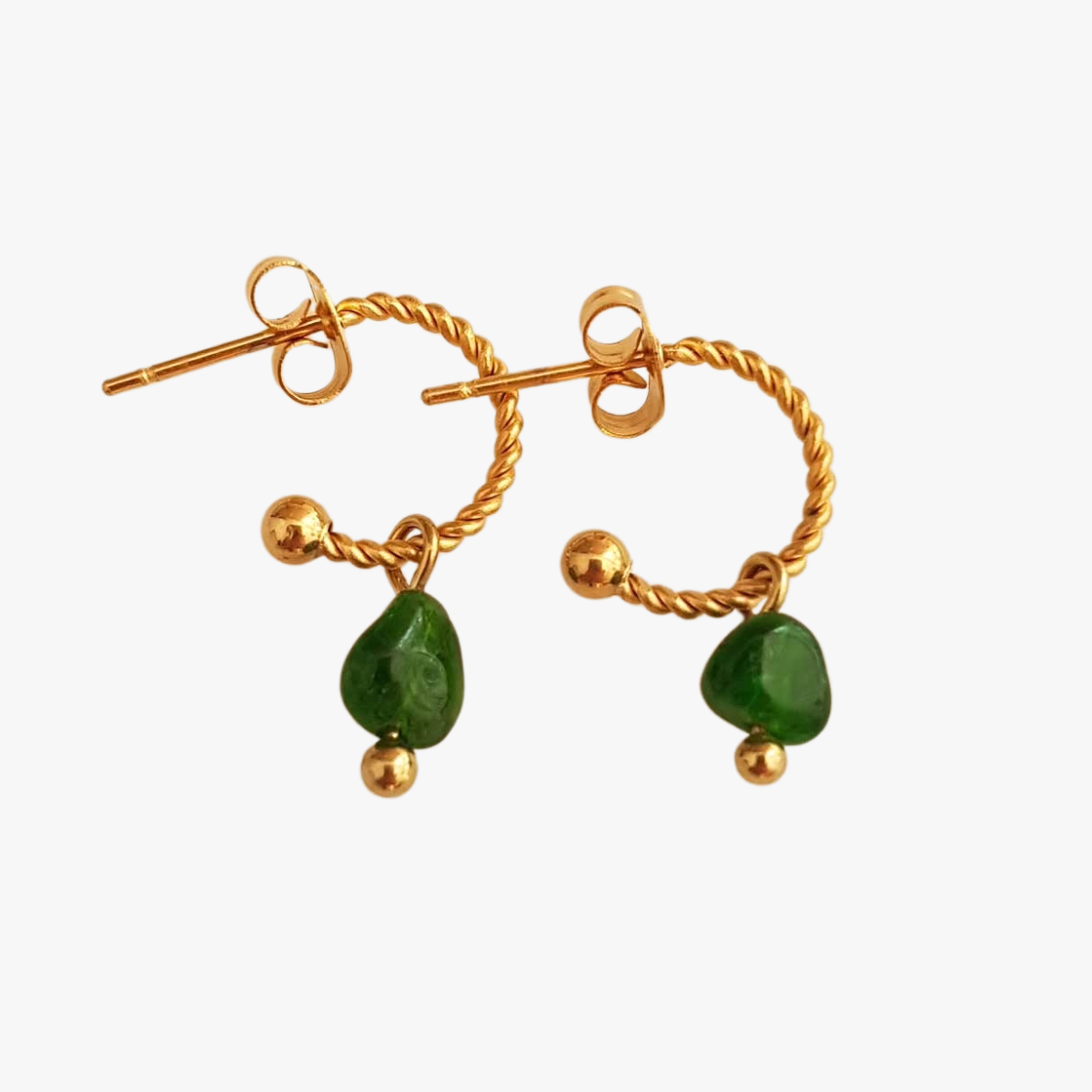 Diopside earrings GINANDGER Green