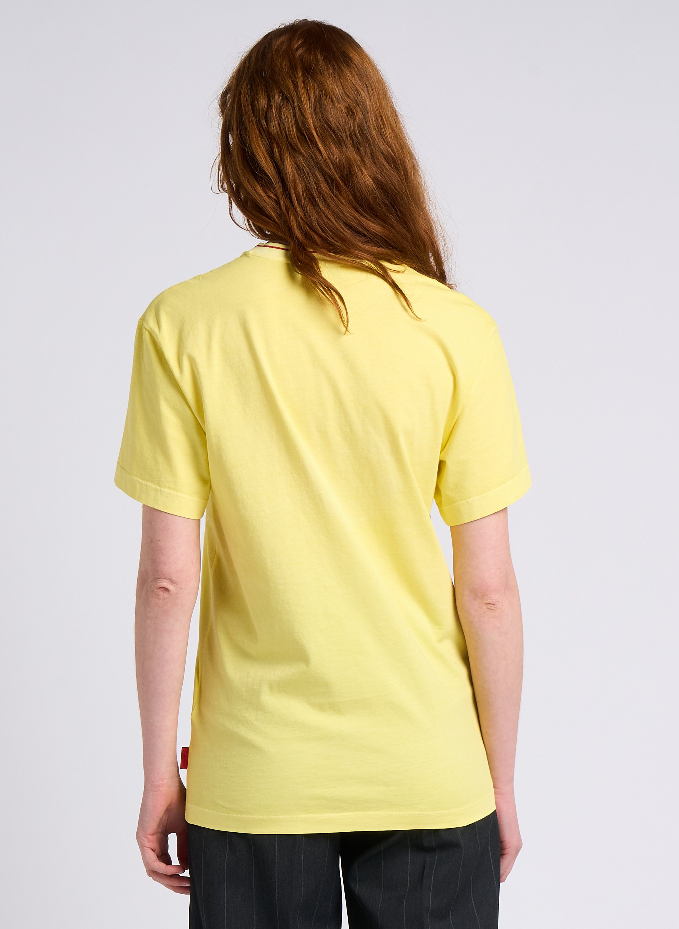 Tee-shirt col rond sérigraphié en coton MAX&amp;Co. Jaune